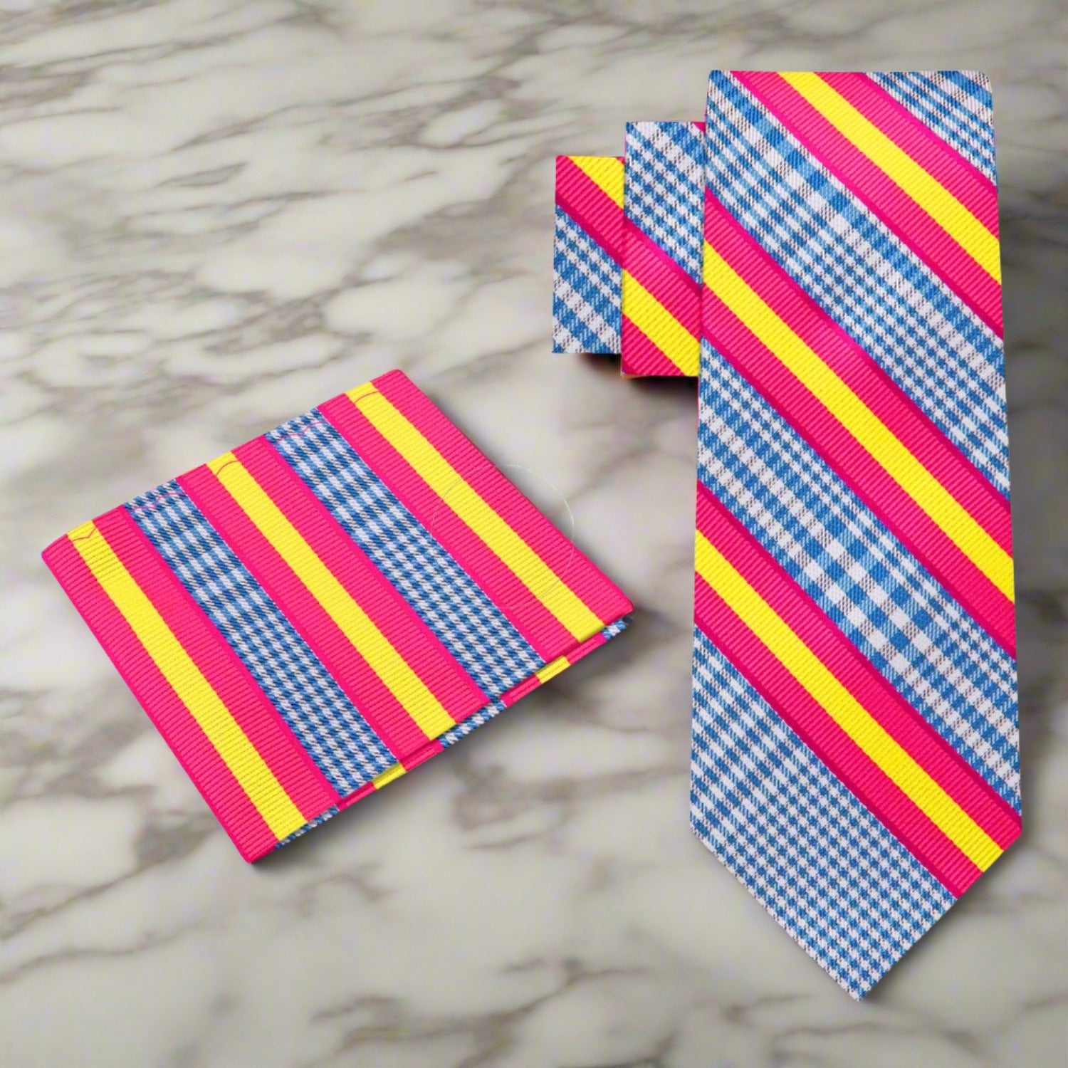 Blue silk necktie with a subtle sheen, perfect for wedding guests.