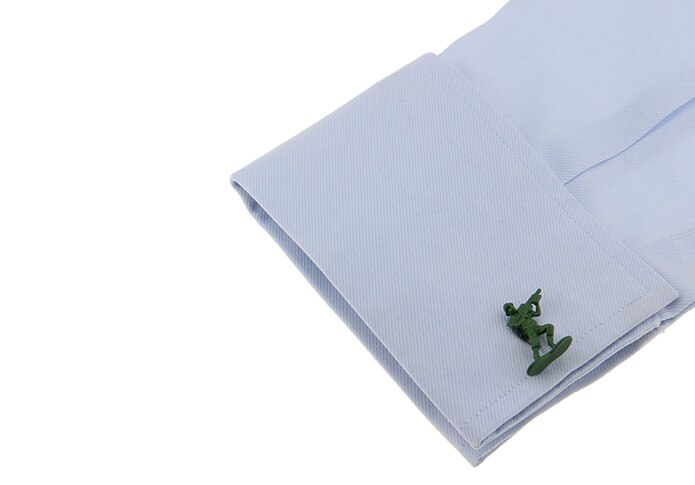 Display of Battlefield Army Men Cufflinks against a neutral background.