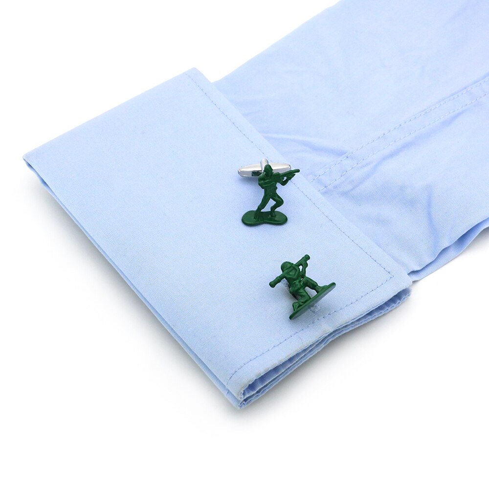 Display of Battlefield Army Men Cufflinks against a neutral background.