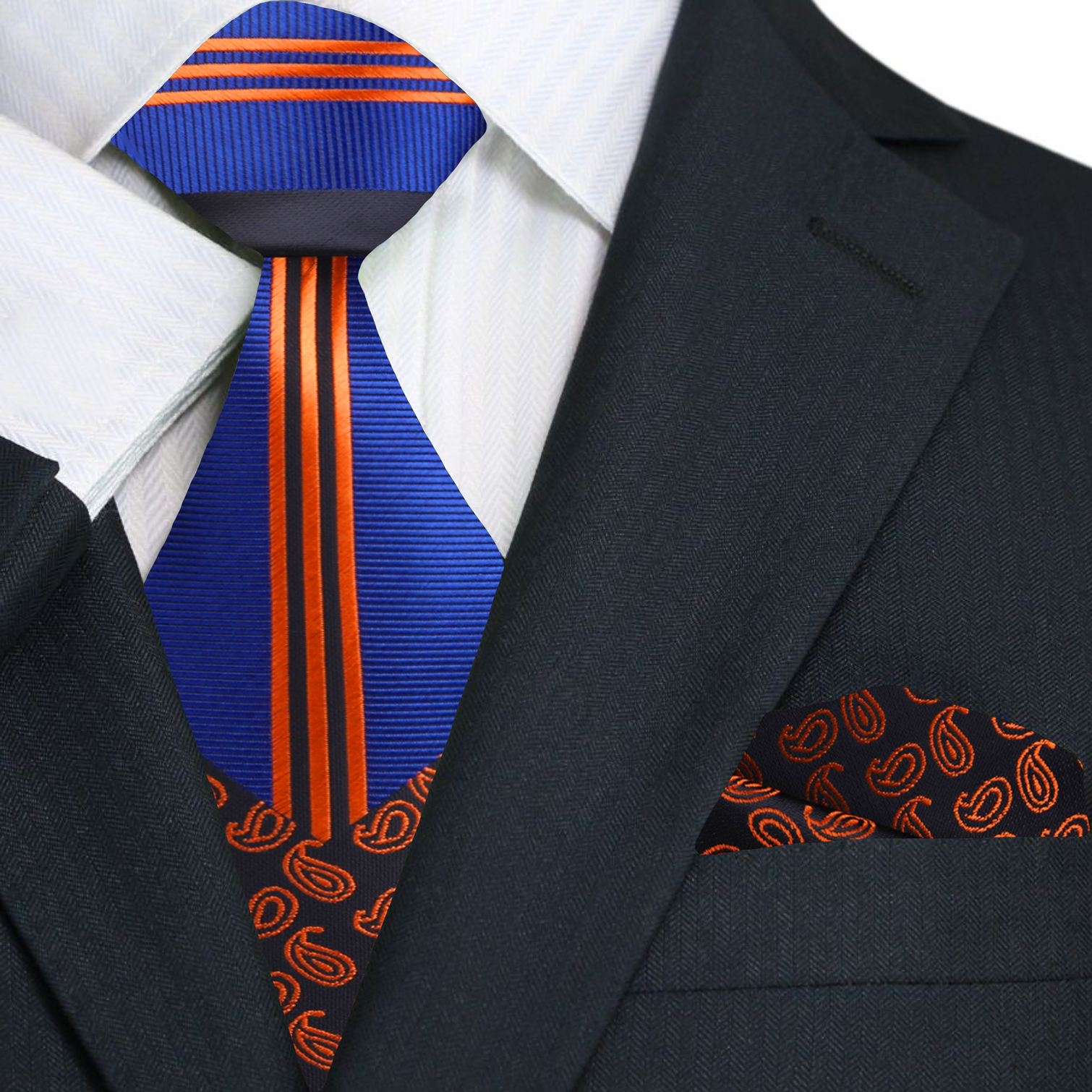 Men wearing a silk tie with a luxury pocket square for wedding elegance