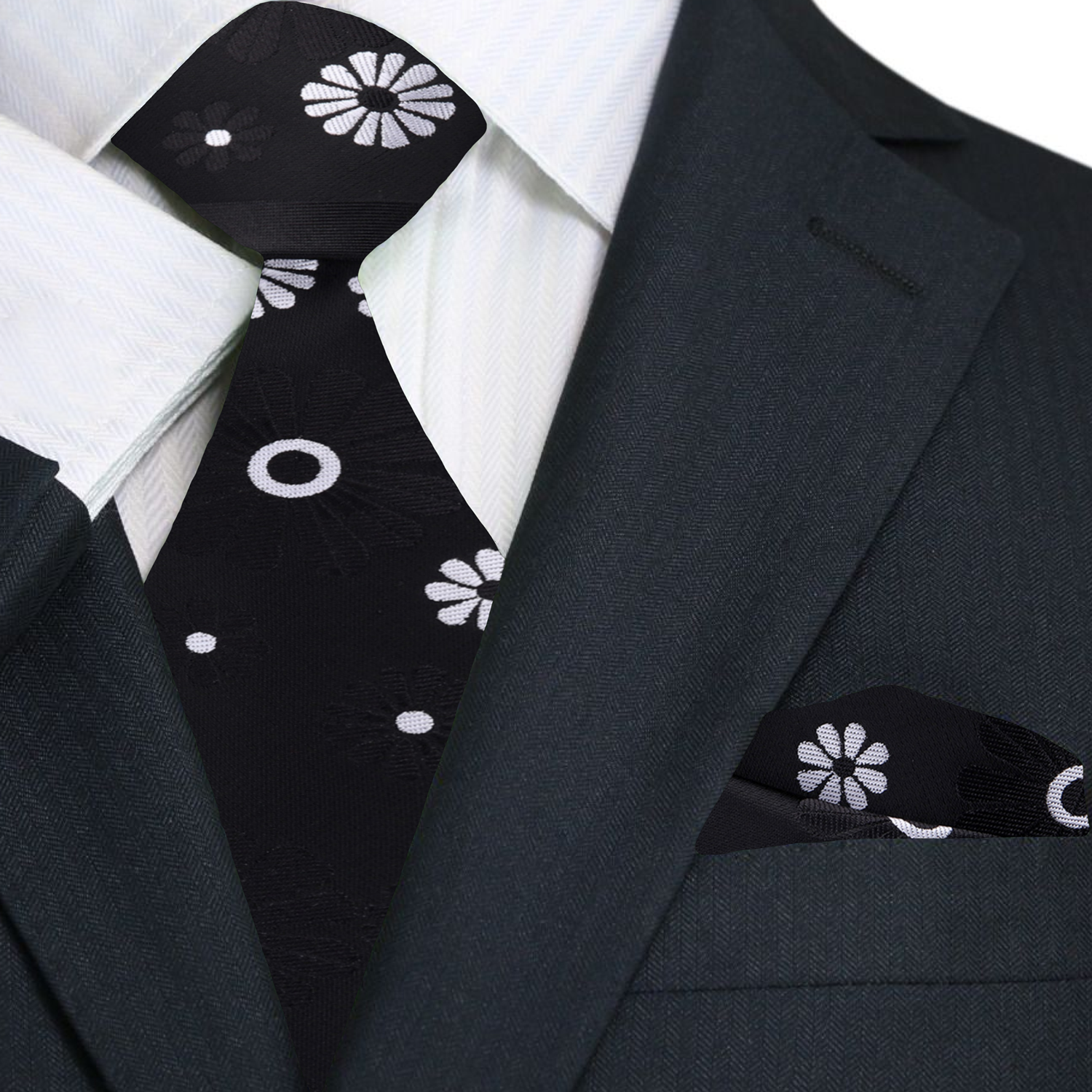 Cactus flower necktie displayed against a crisp white dress shirt, showcasing vibrant colors.