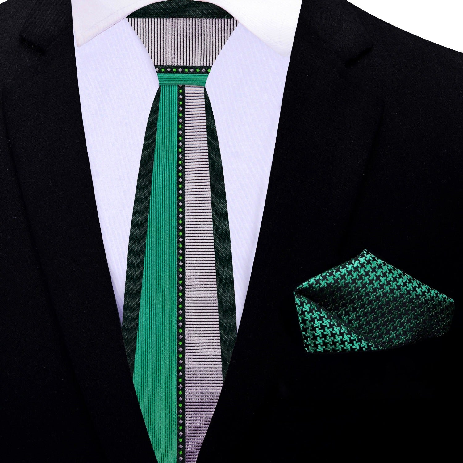 Elegant silk necktie with green and grey gradient for weddings