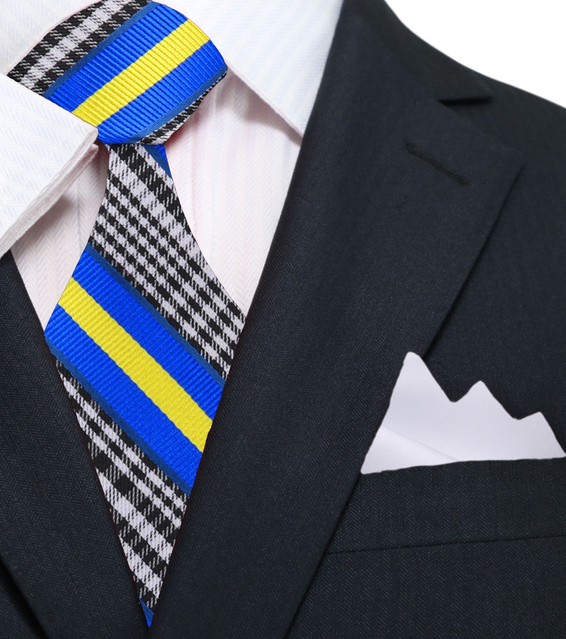 Blue silk necktie with a subtle sheen, perfect for wedding guests.