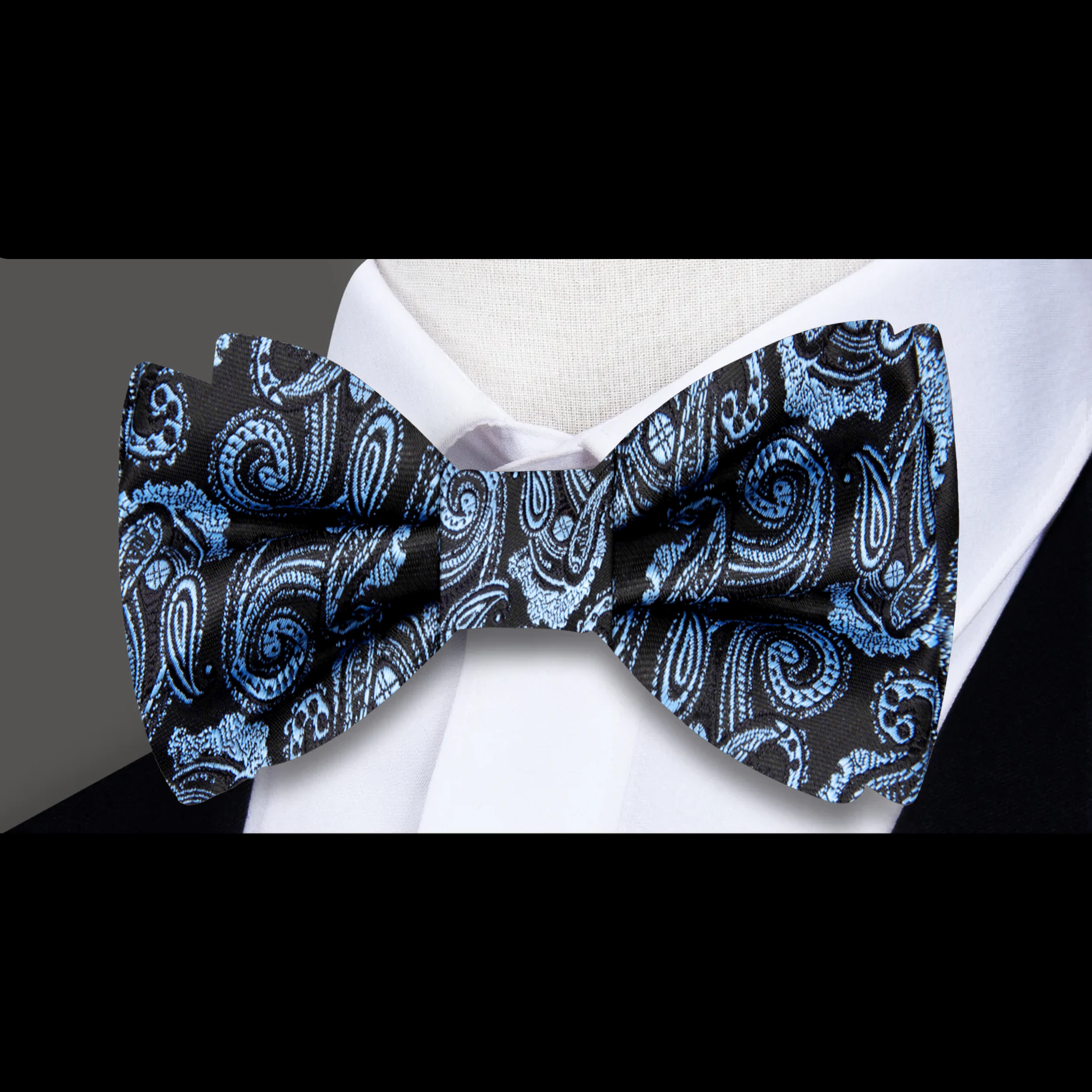 Elegant silk bow tie with paisley pattern for formal events