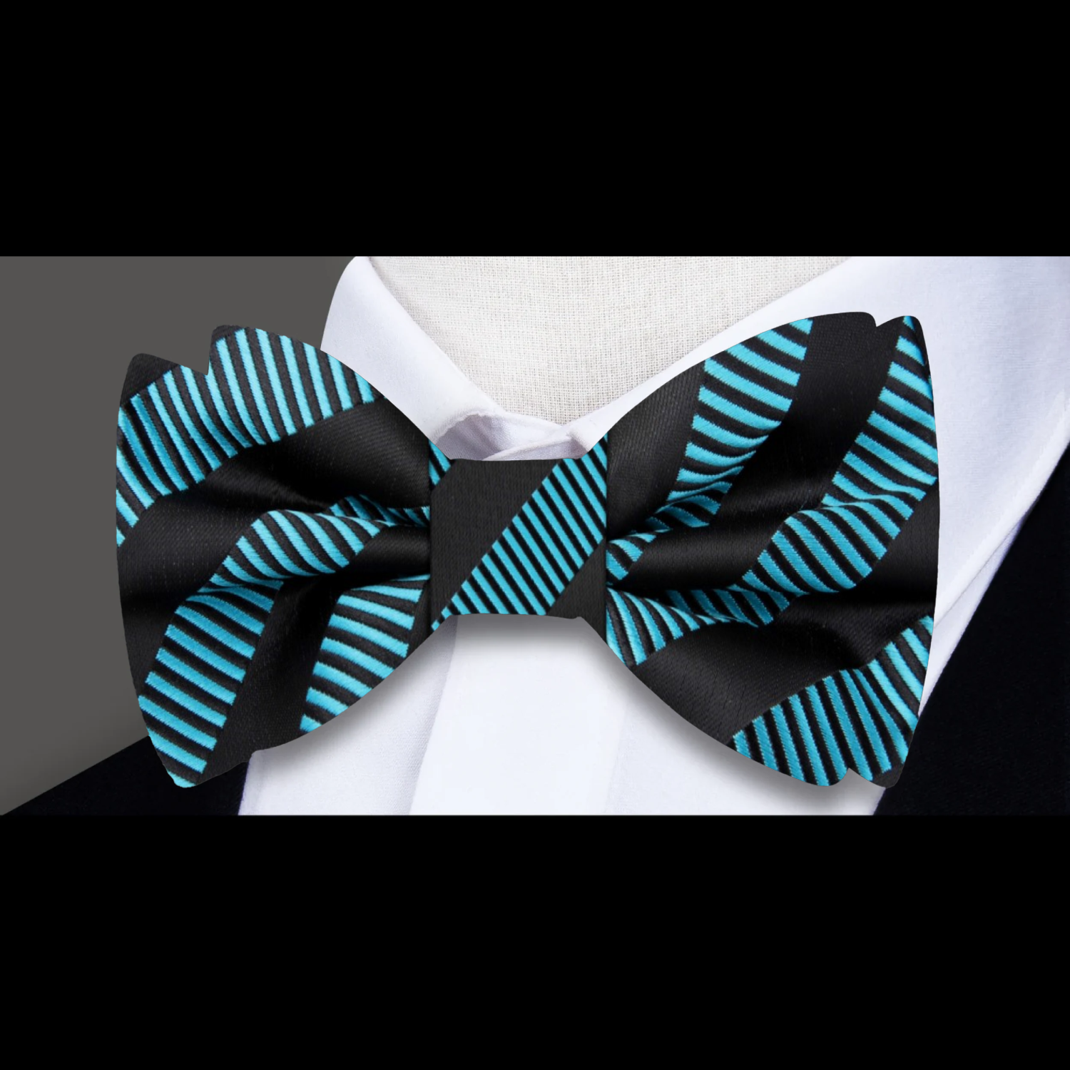 Fashionable silk bow tie with matching pocket square for weddings