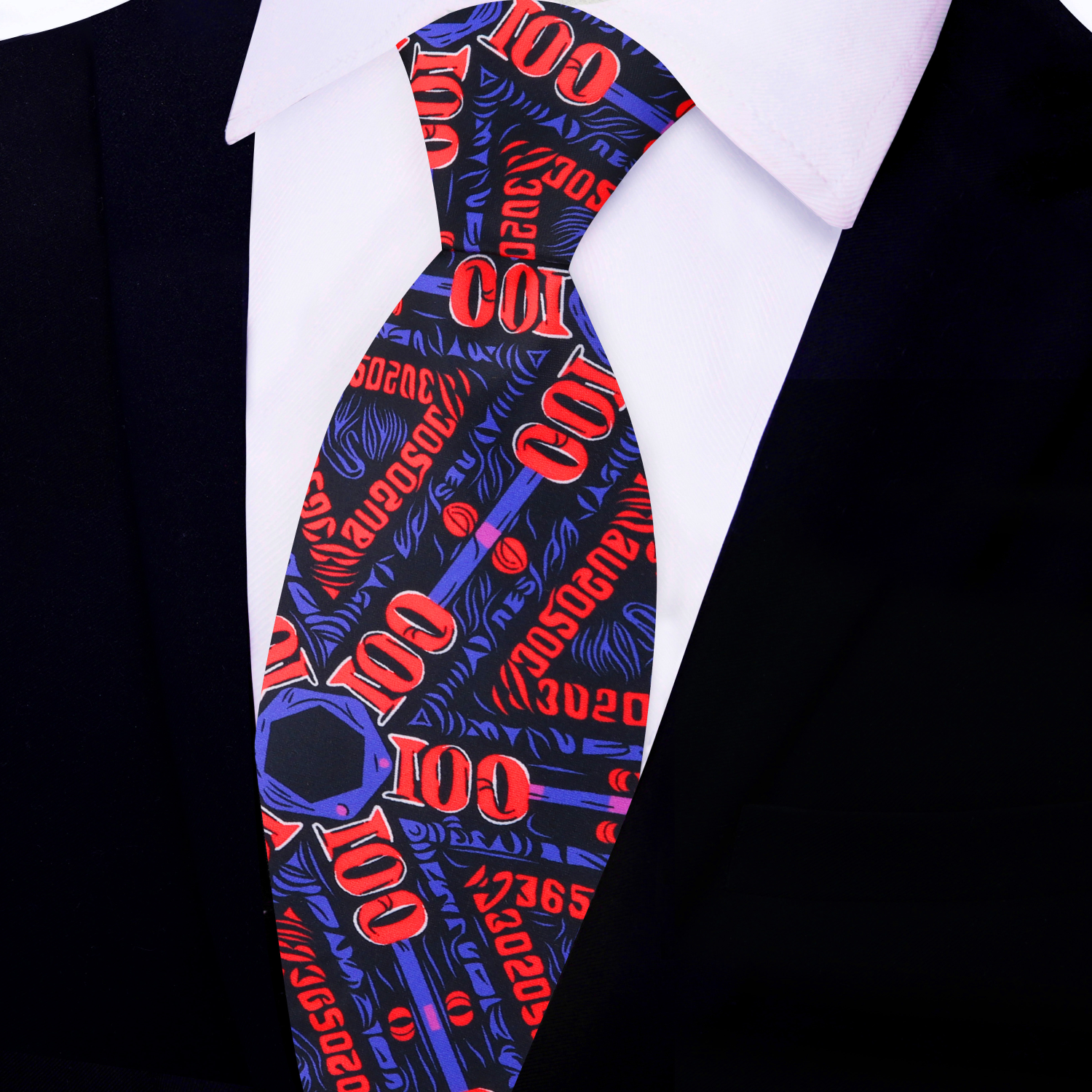 Dollar Dreams Bold Silk Necktie showcasing luxurious silk and vibrant dollar print patterns, ideal for networking events.