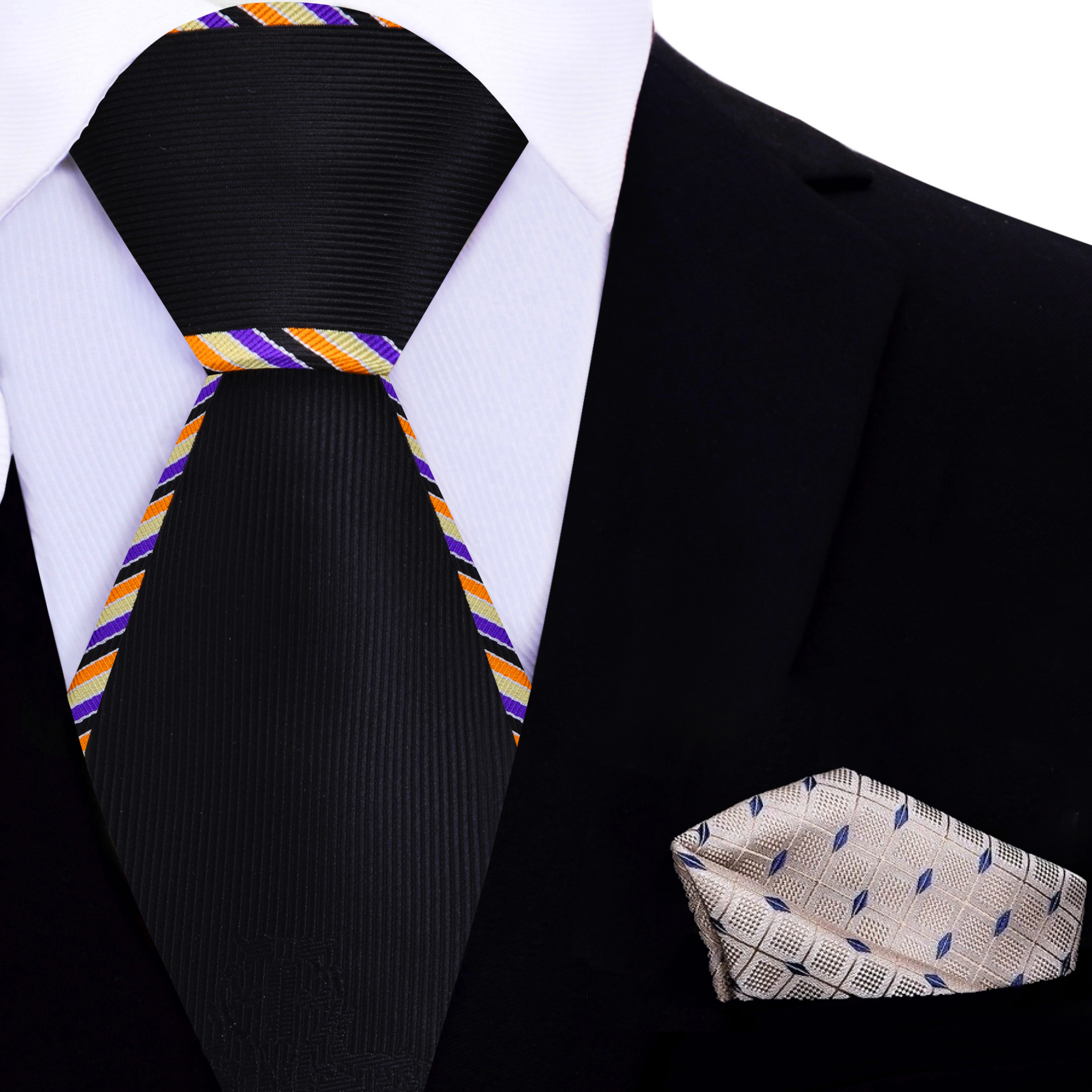 Man adjusting the self tie silk necktie in a professional setting