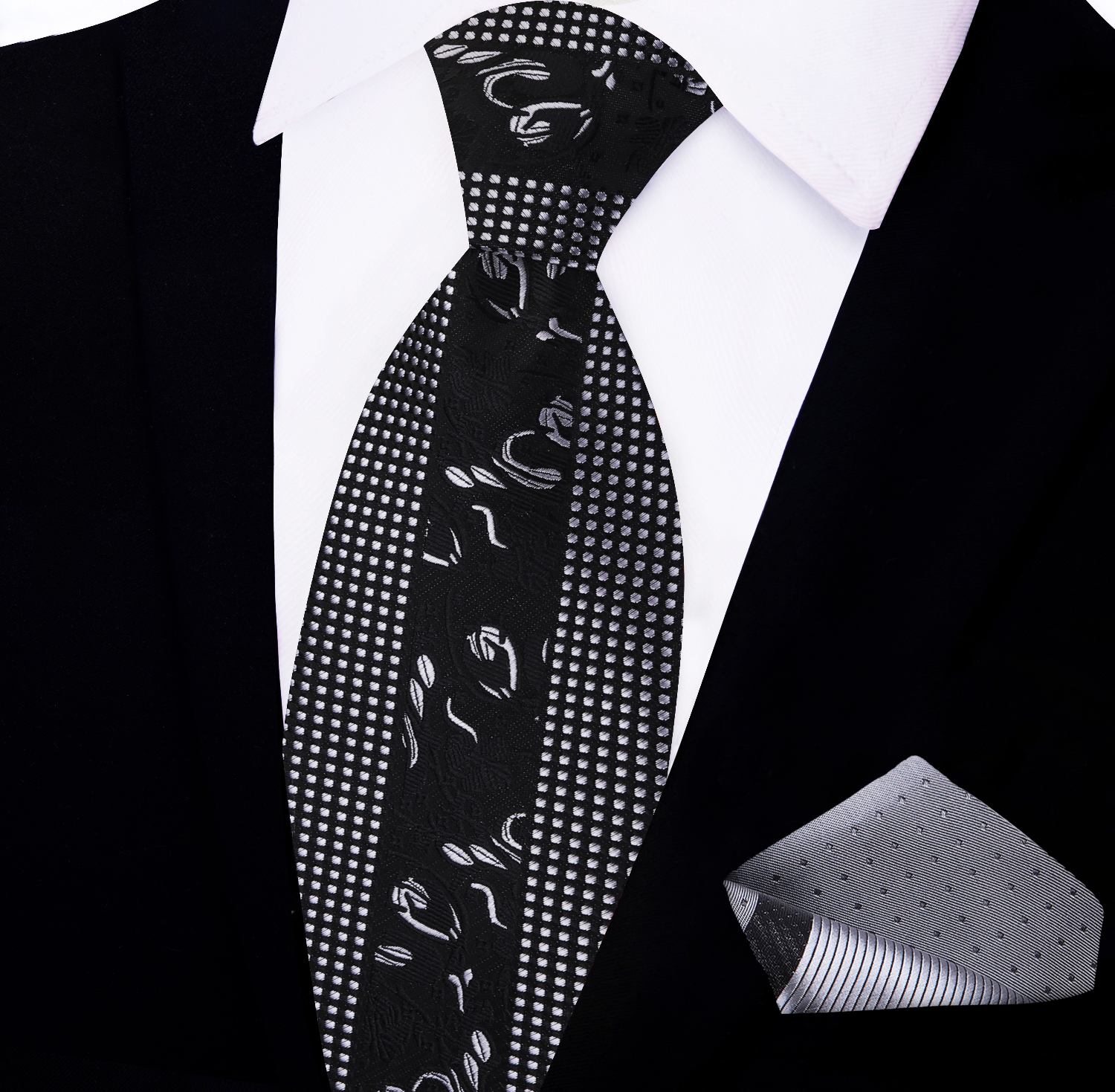 Elegant silk necktie styled with a suit for a sophisticated look