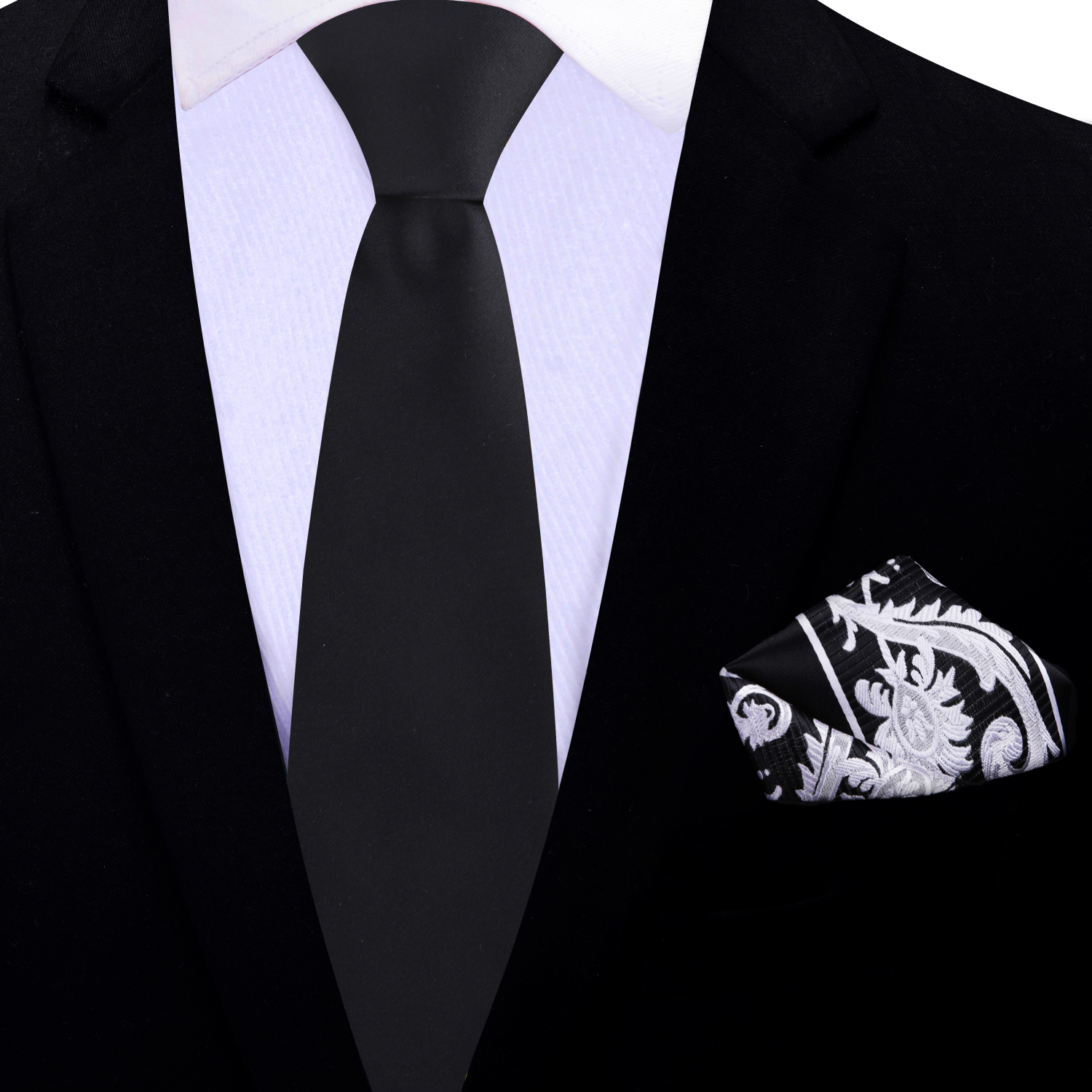 Elegant black tie draped over a dress shirt for formal occasions