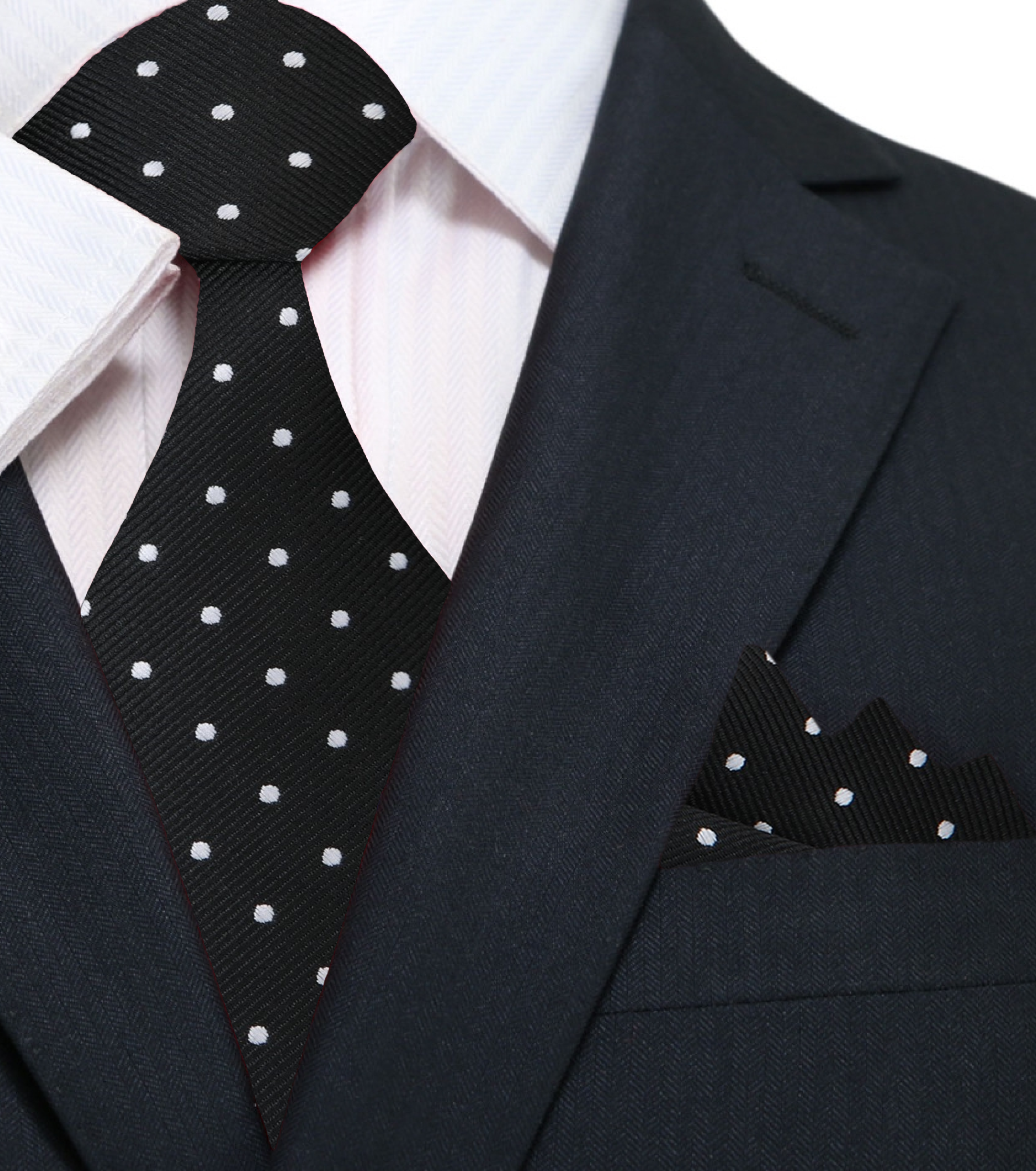 Fashionable polka dot silk tie displayed on a hanger with vibrant color options