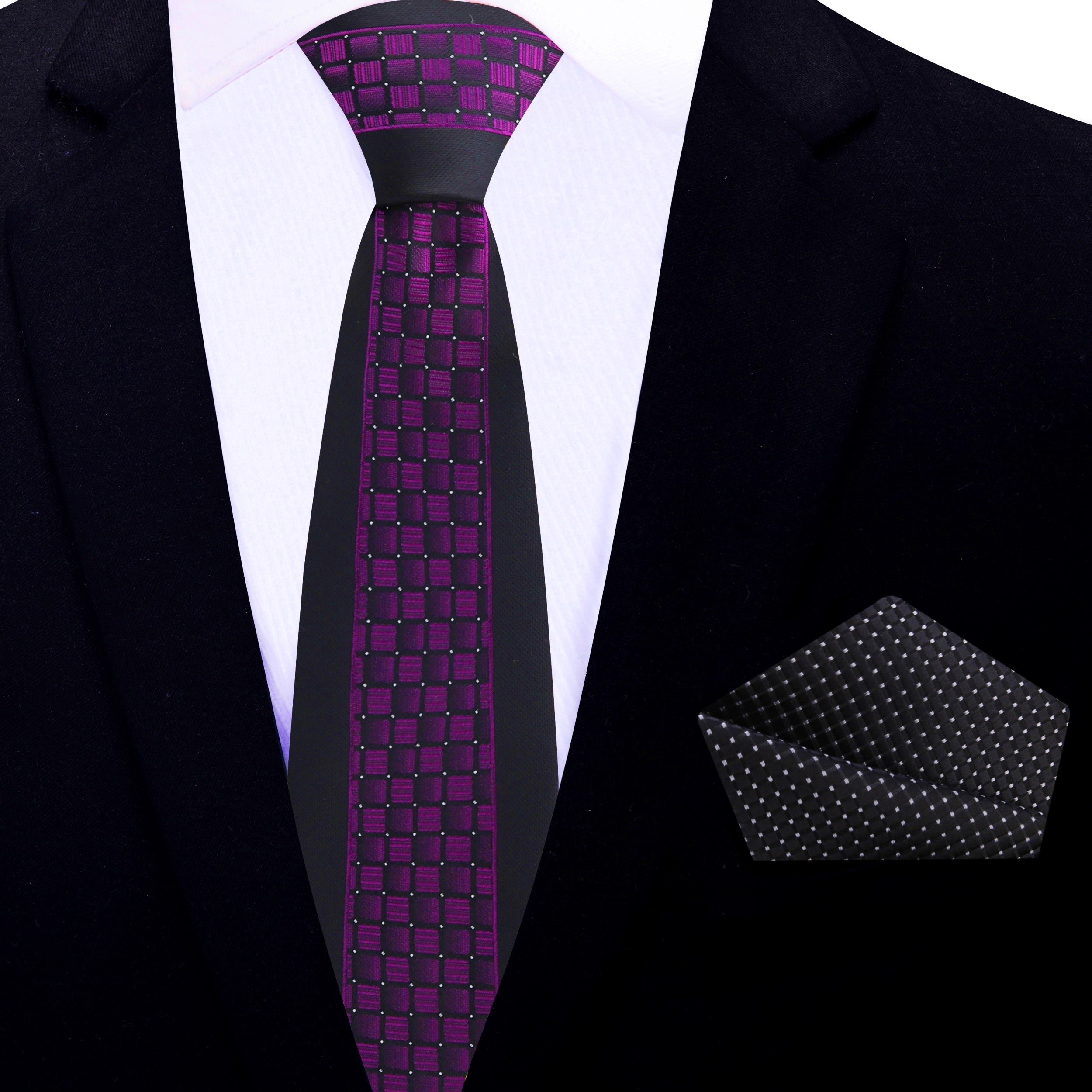 Detailed shot of the purple honeycomb pattern with black edging