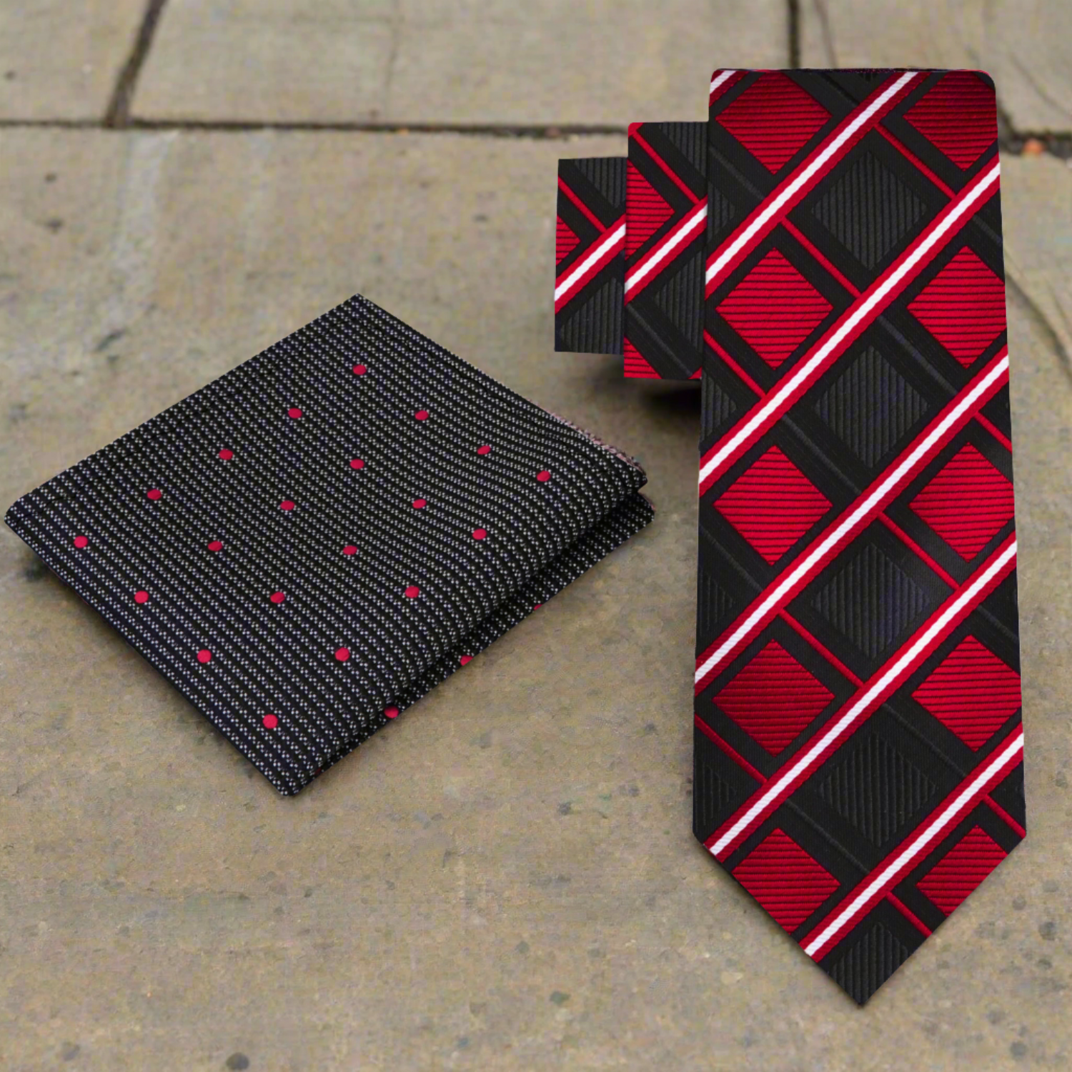 Detail view of the inspiring diamonds silk tie fabric showcasing intricate pattern