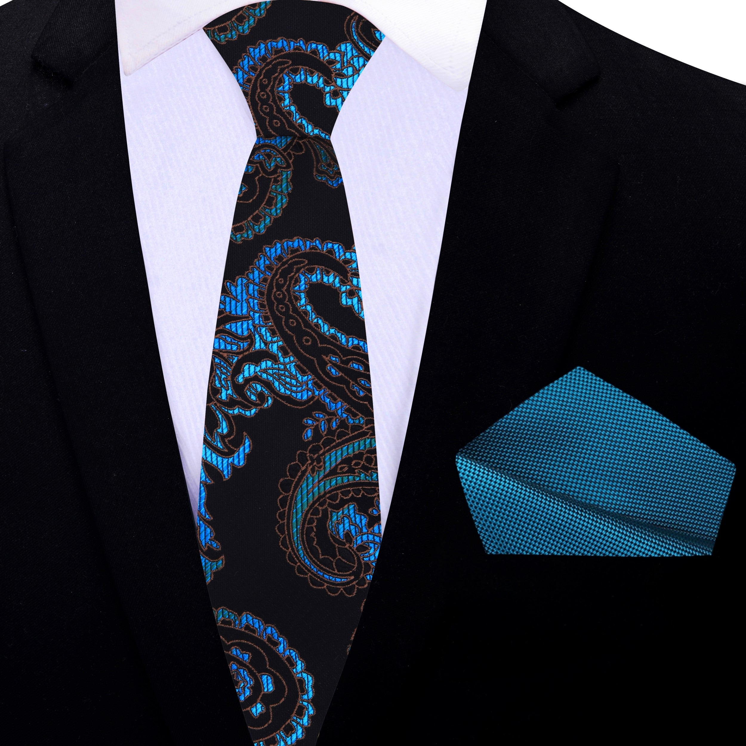 Close-up of a high-quality paisley tie showcasing vibrant colors and detailed design