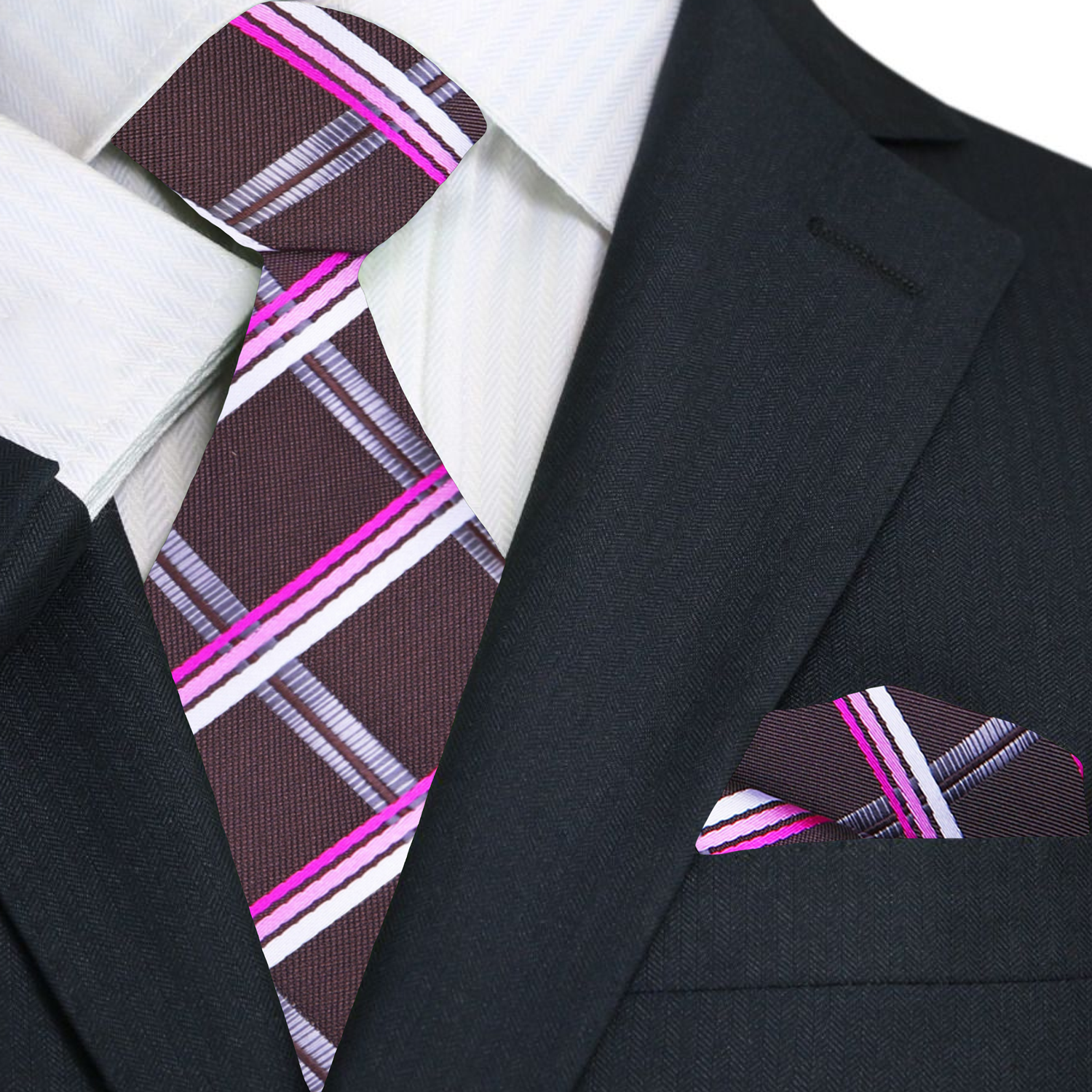 Hollingrove plaid silk tie with vibrant colors and modern patterning