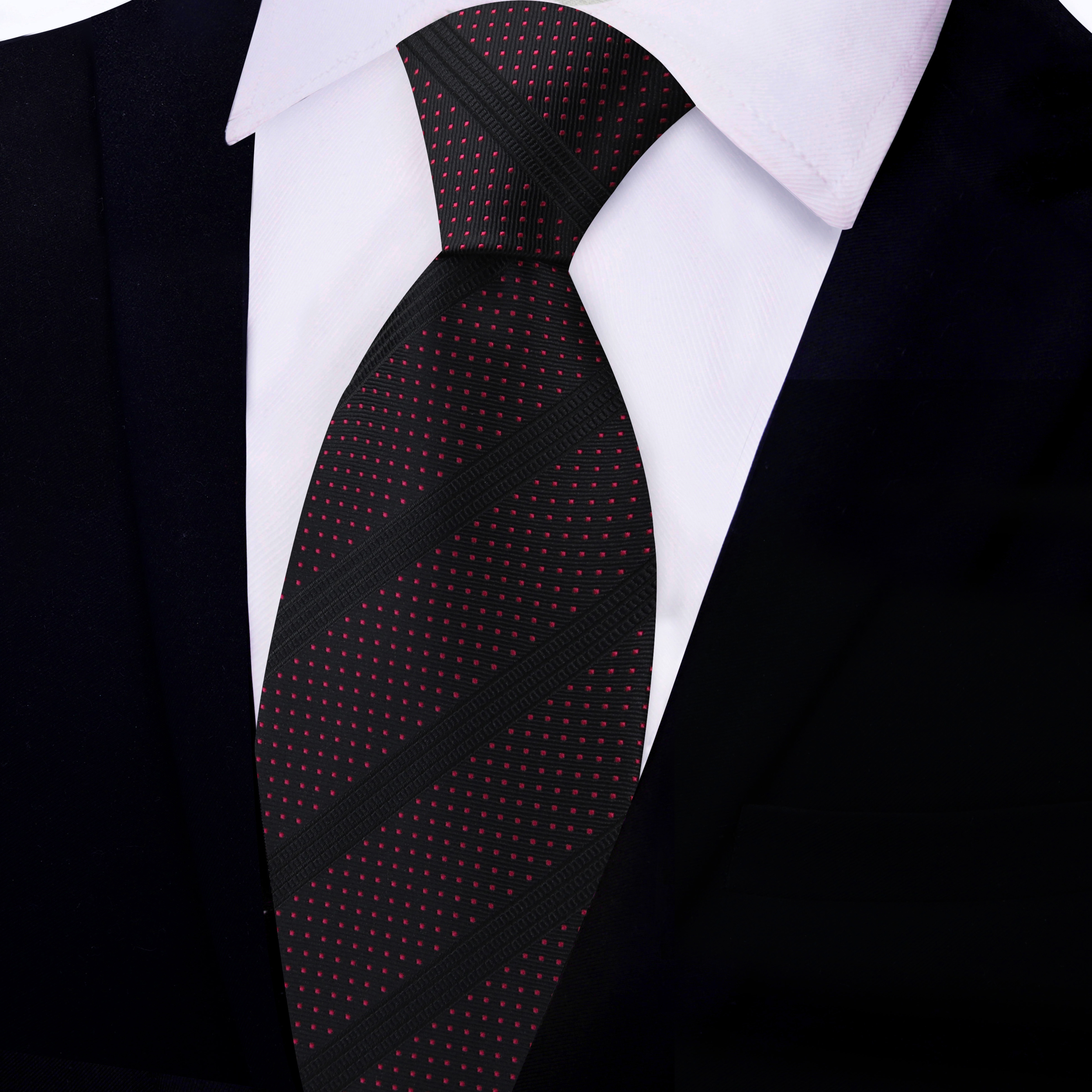 Stylish man wearing a slim silk tie for business meetings.