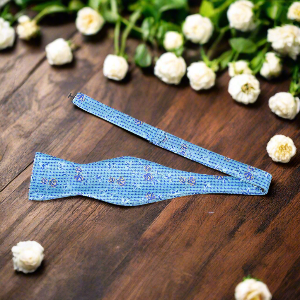 Front view of Blossom Floral Self-Tie Bow Tie in vibrant colors for formal occasions