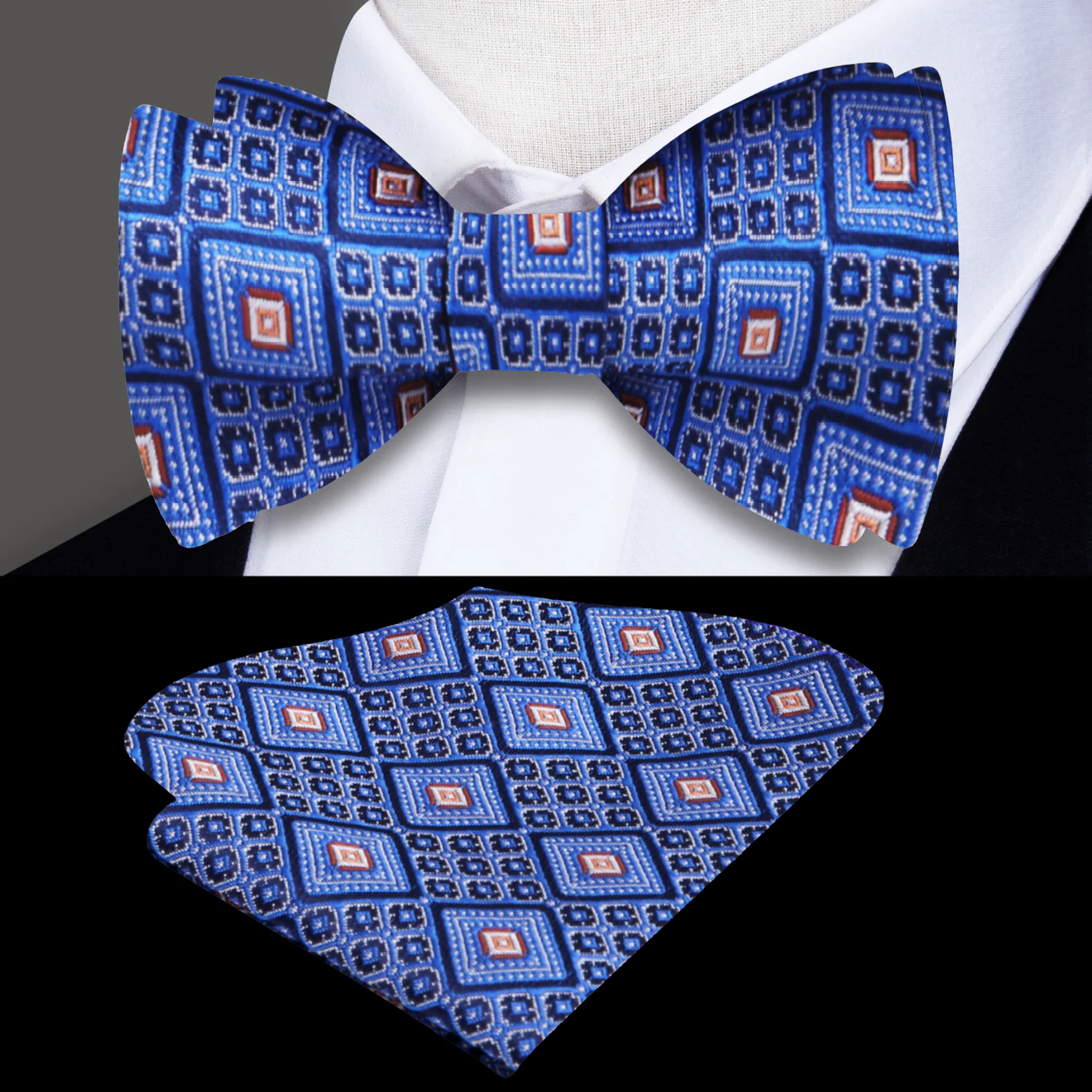 Elegant silk bow tie styled with a suit for a black-tie event