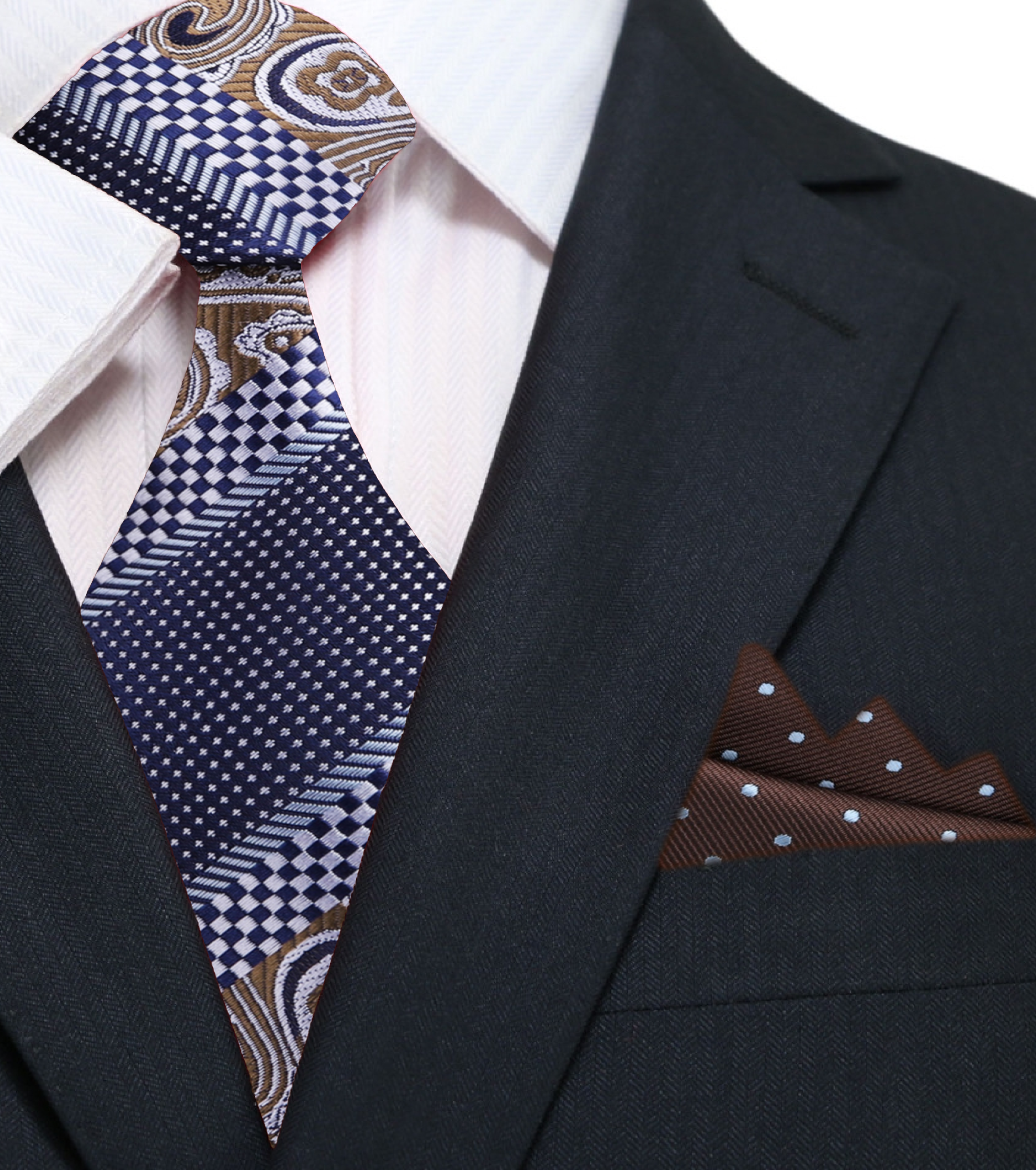 Wearing the stylish paisley tie with a white dress shirt for business casual look
