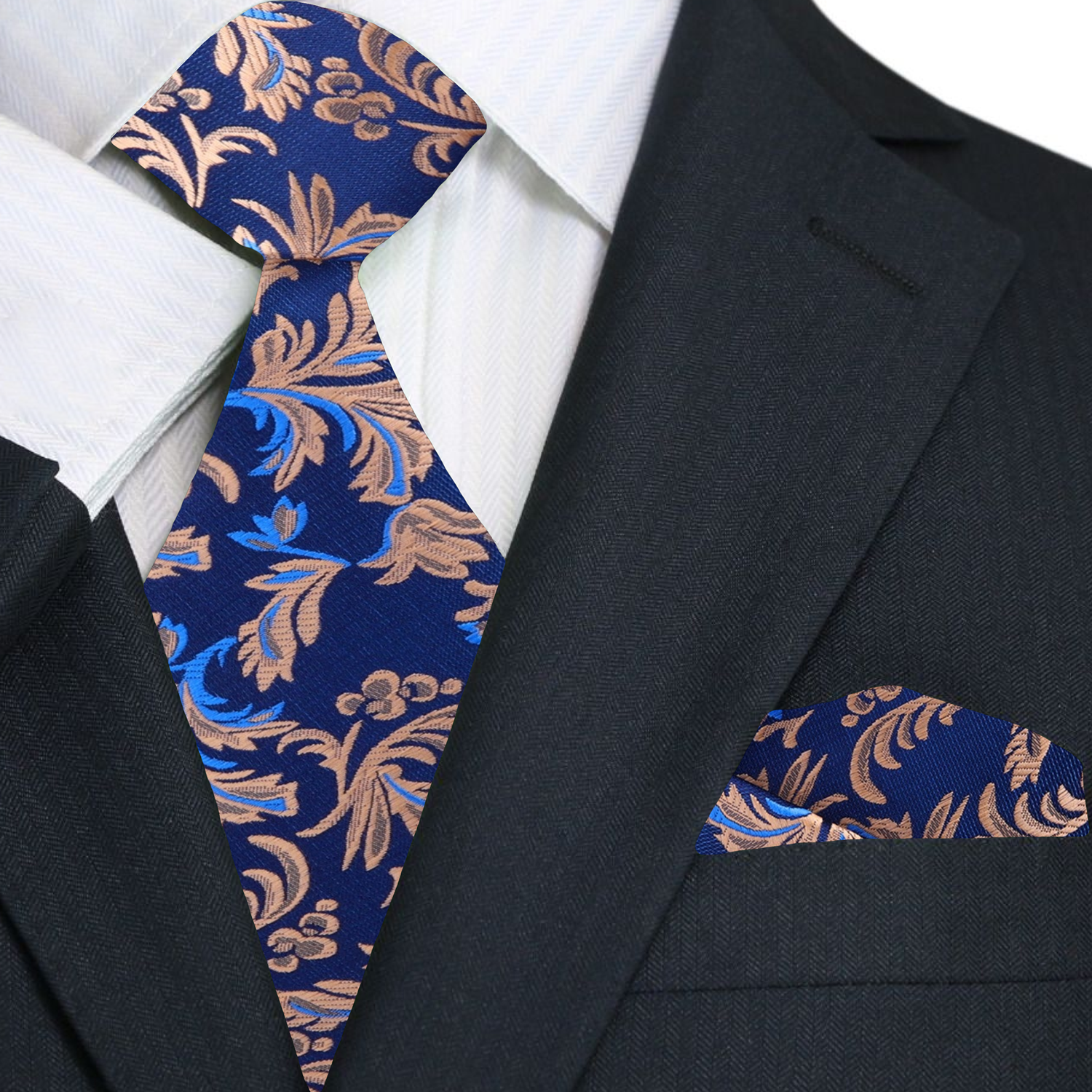 Close-up view of intricate vine pattern on Zagato floral tie