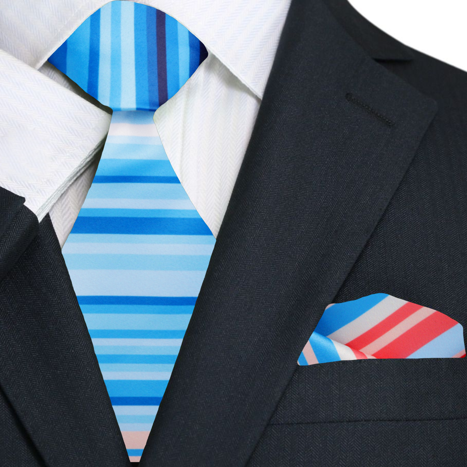 Close-up of silk necktie with stripe pattern, suitable for weddings and business