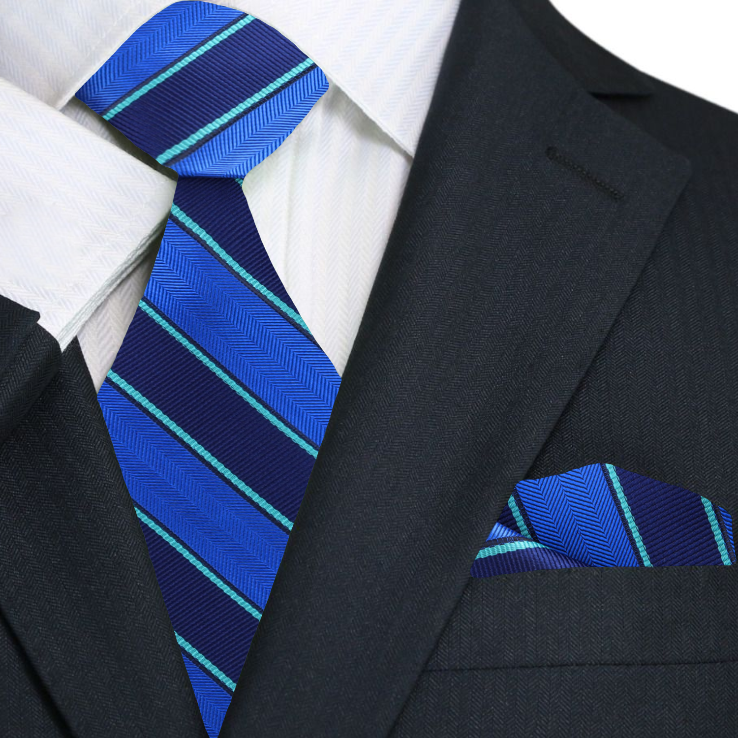 Close-up of a silk tie with stripe pattern for weddings