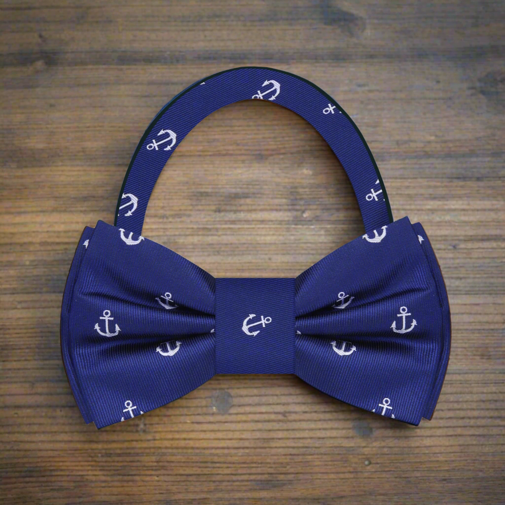 Nautical accessories showcased with the Anchor Bow Tie at a summer party.