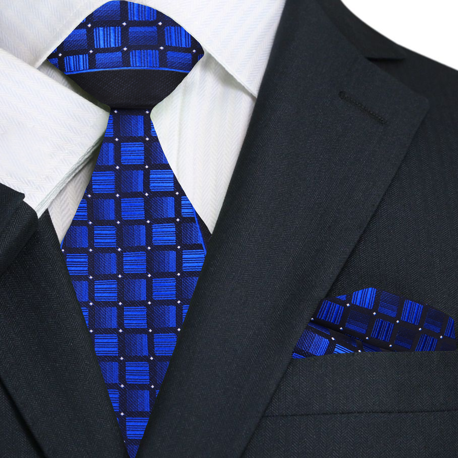 Matching pocket square with silk tie for a complete sophisticated look