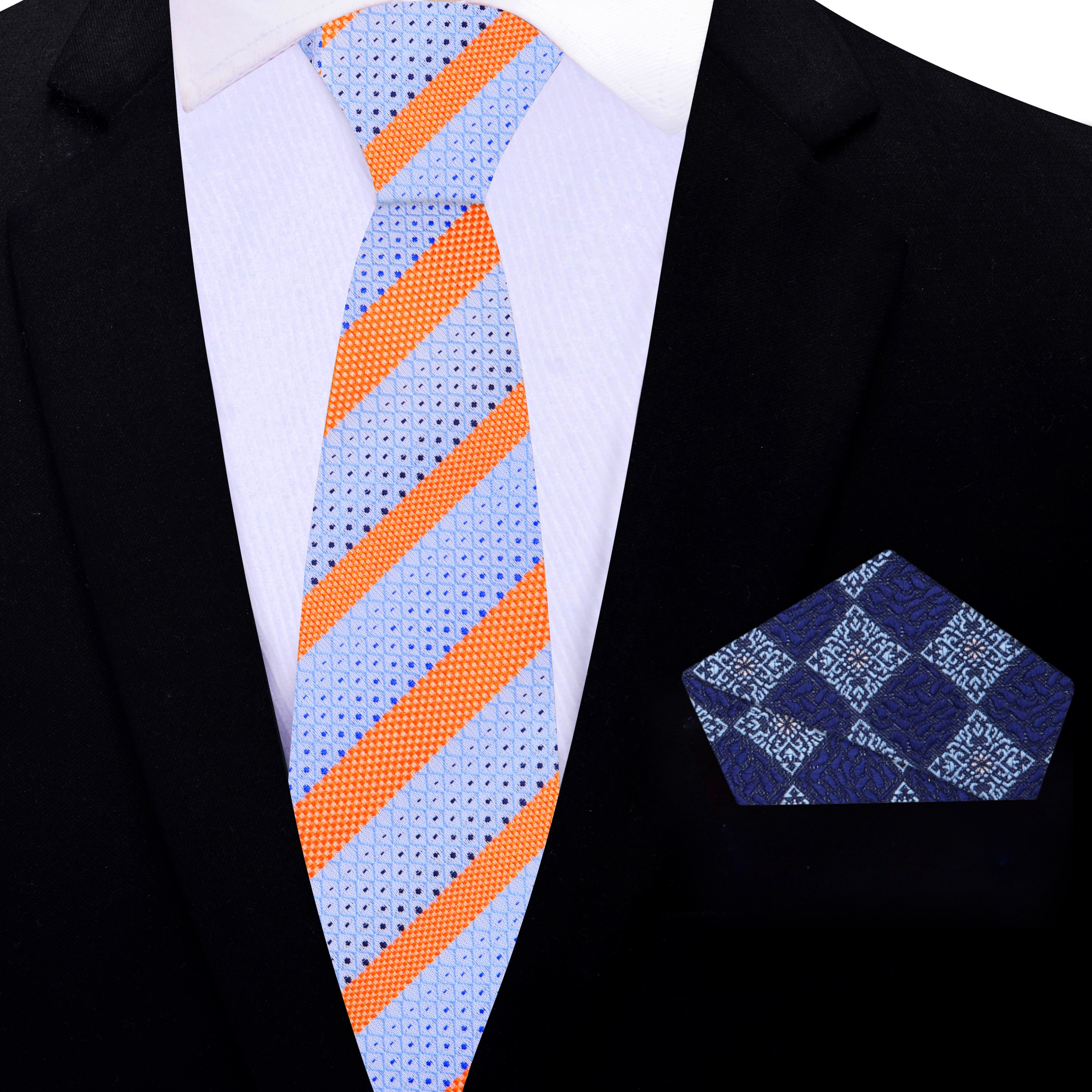 Fashionable mens striped tie with business shirt for office wear