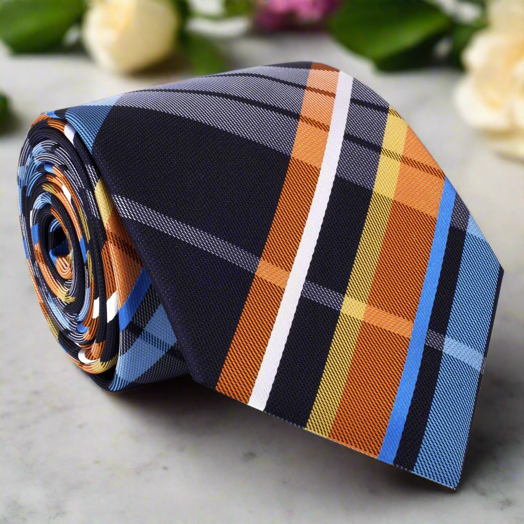 Close-up of the silk fabric texture highlighting the quality and design of the tie.