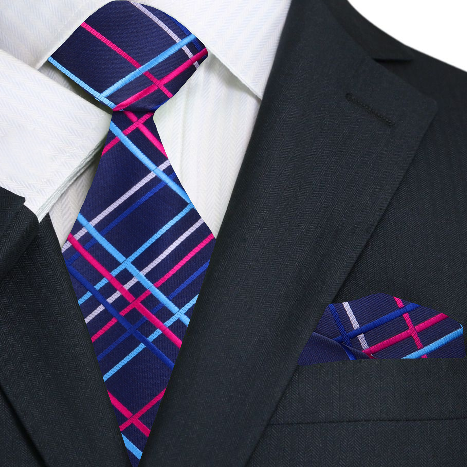 Elegant presentation of the Legion plaid silk necktie for formal occasions