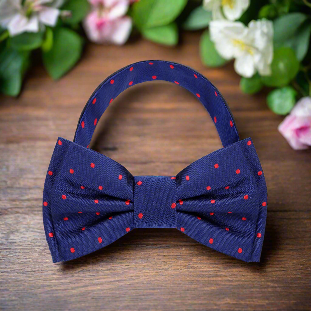 Close-up of the silk fabric highlighting the polka dot pattern and craftsmanship