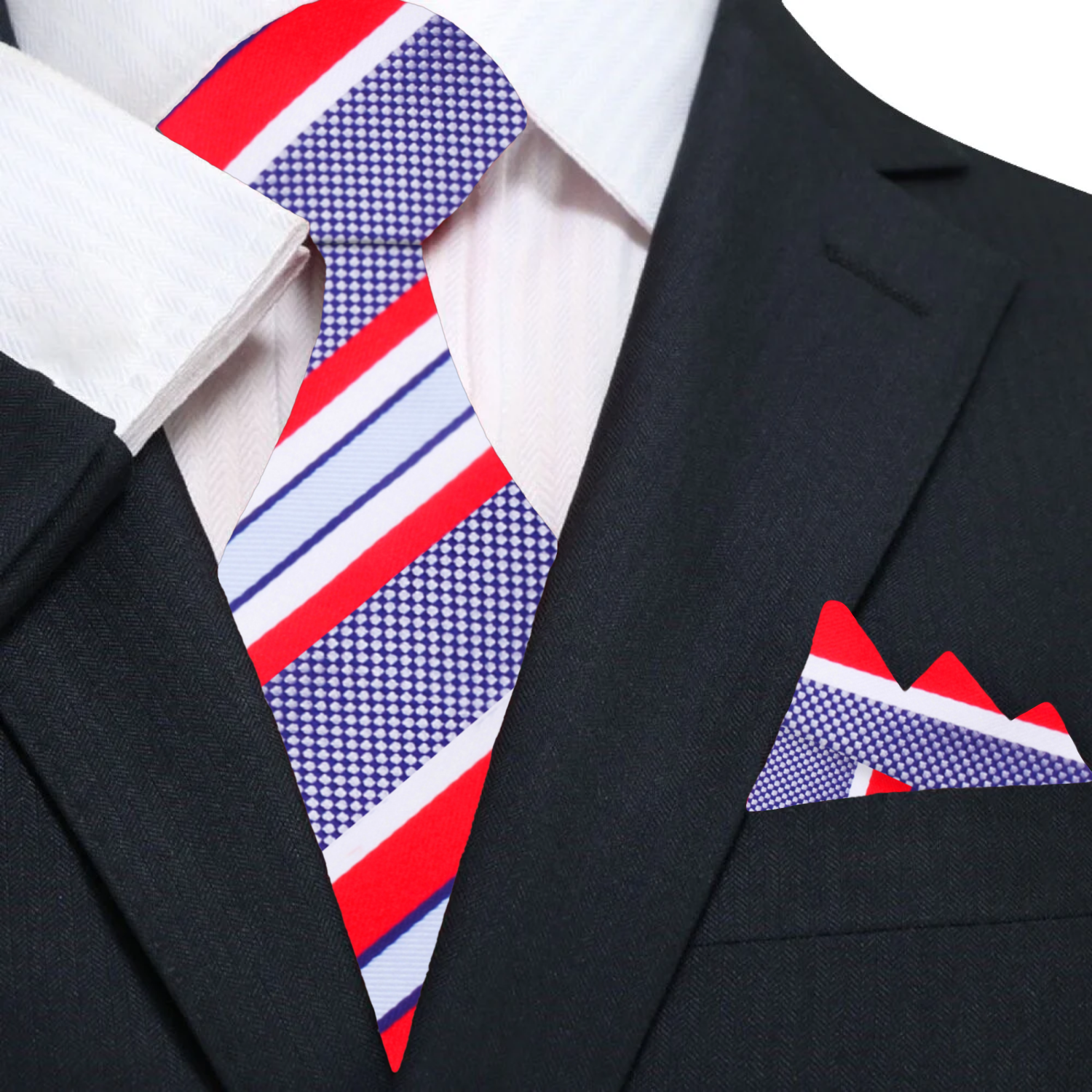 Elegant striped silk tie paired with a white dress shirt for wedding attire
