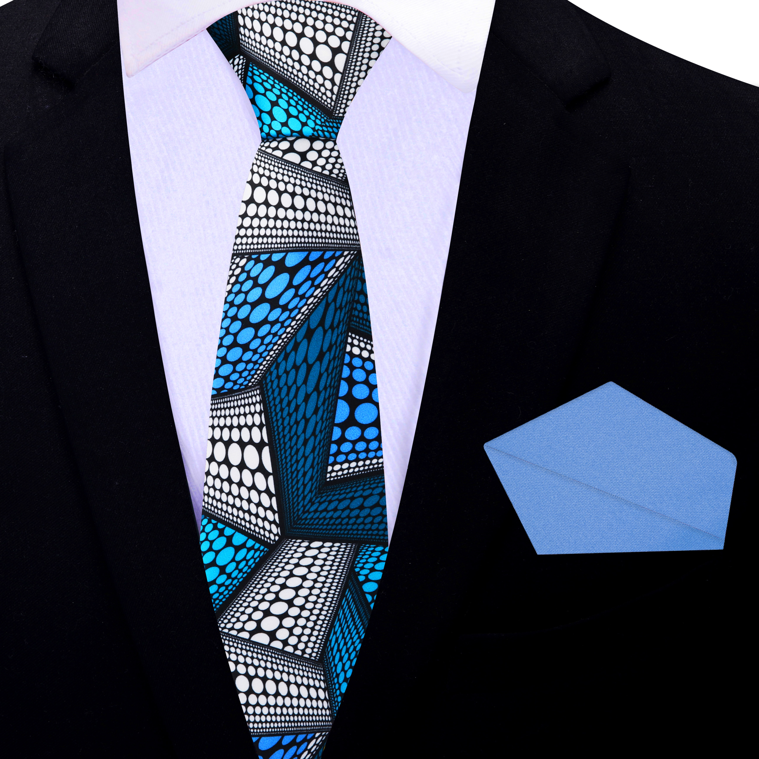 Kente tie displayed with a pocket square set, ideal for weddings.