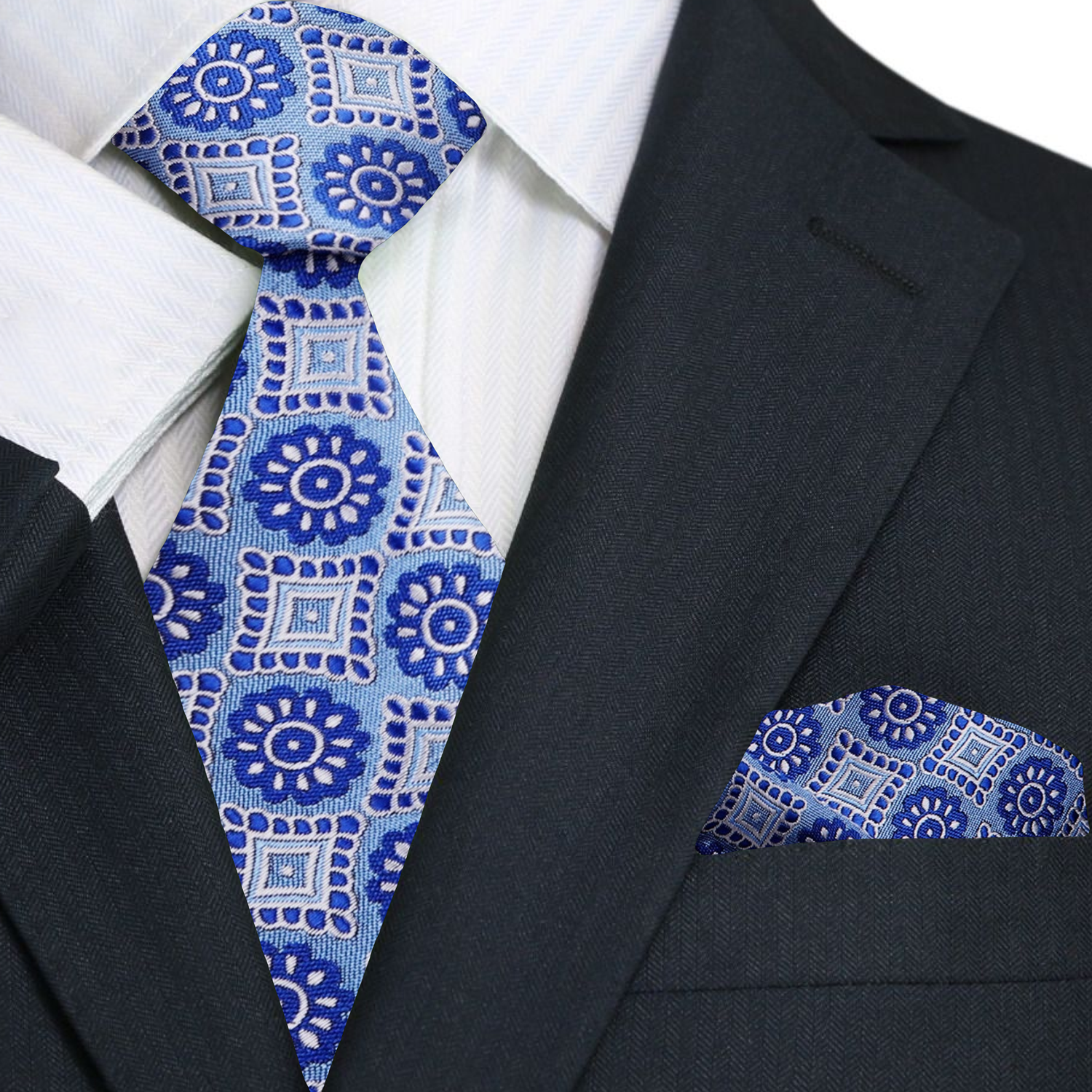 Styling with a white dress shirt and navy suit for a professional look
