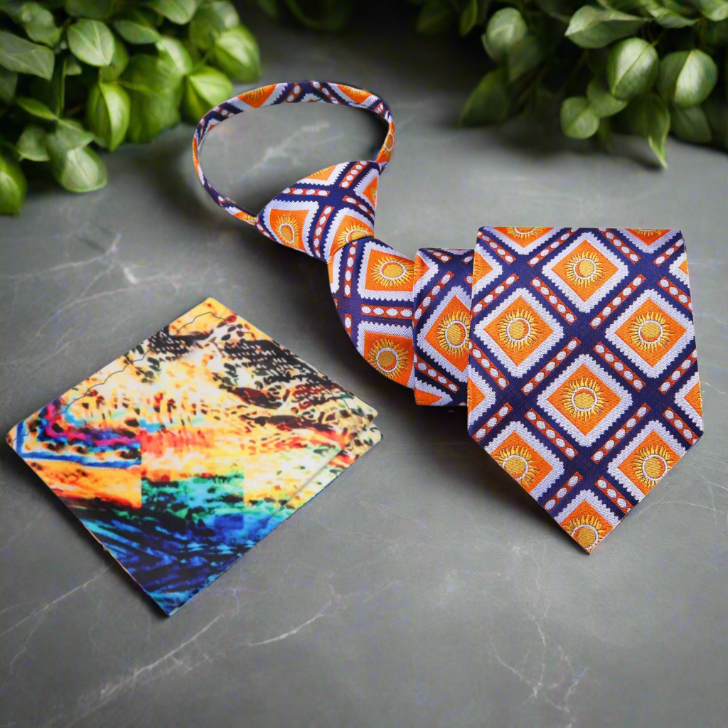 Elegant silk tie for weddings with intricate geometric design