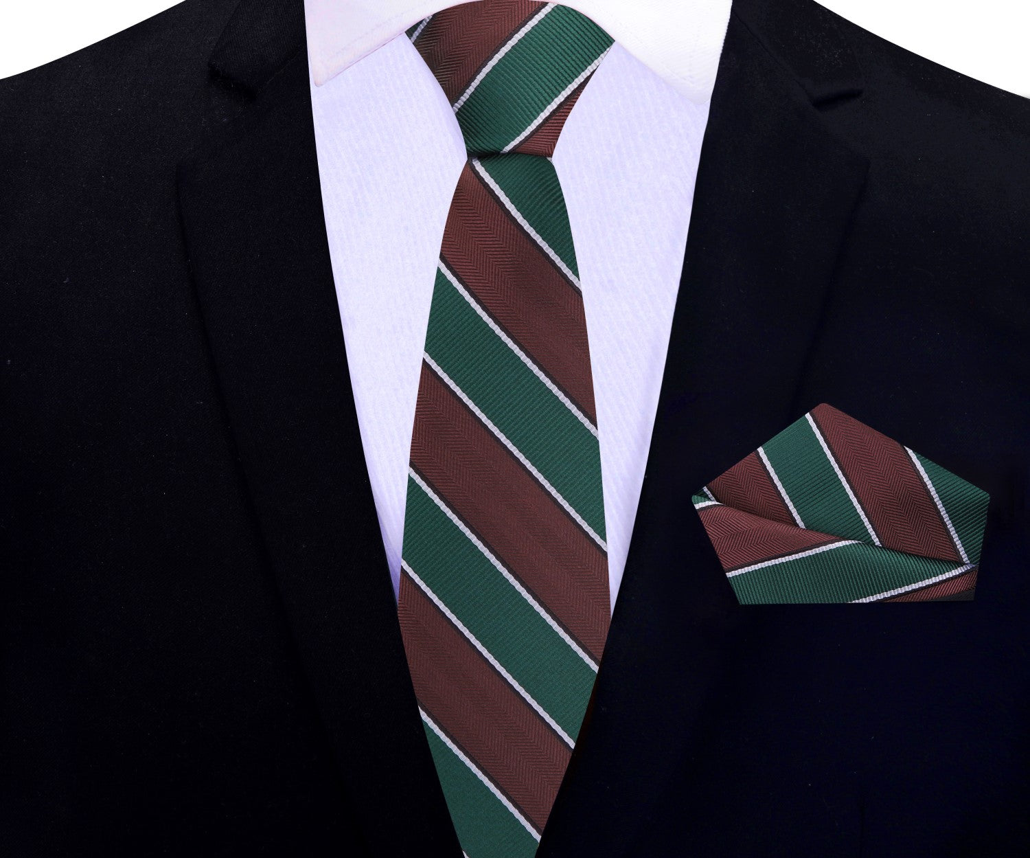 Matching pocket square and silk tie set styled with a suit