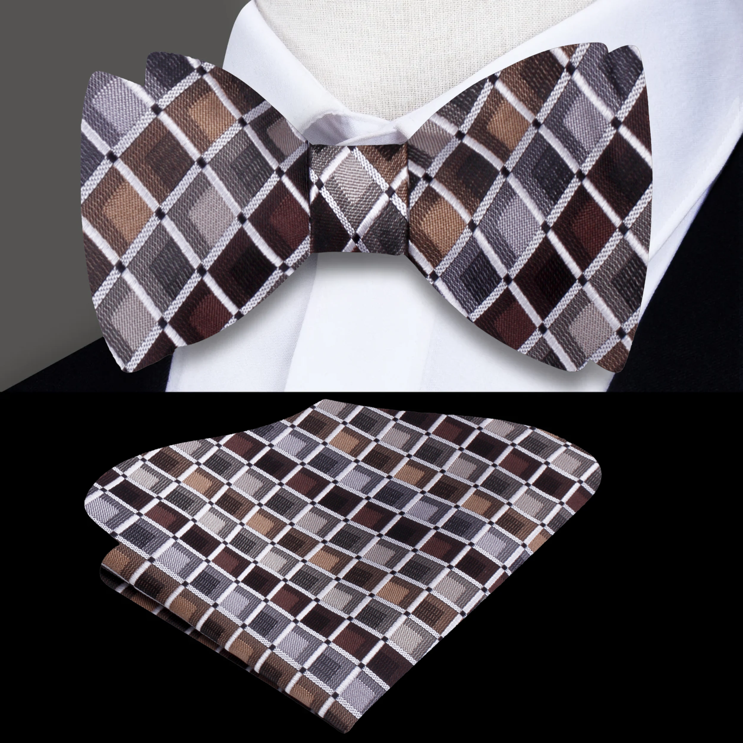 Styled shot of the bow tie with a dress shirt and blazer for formal events