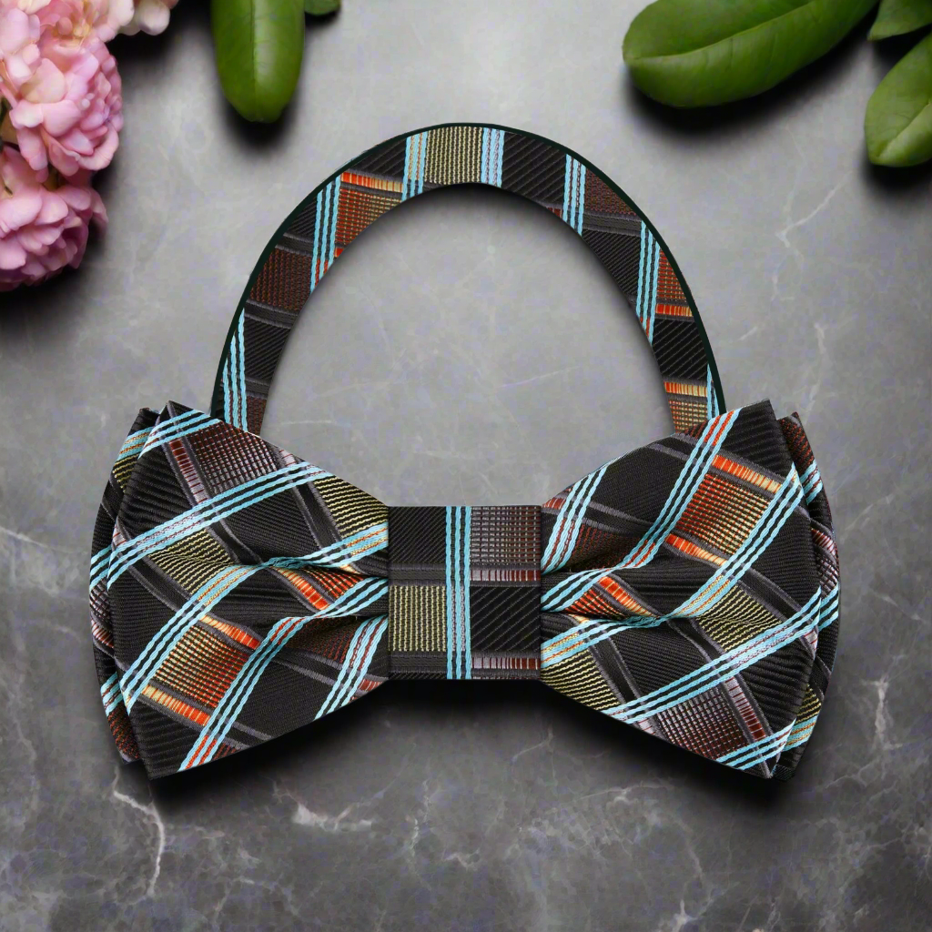 Styled with a white dress shirt and navy suit, ideal for weddings or cocktail parties