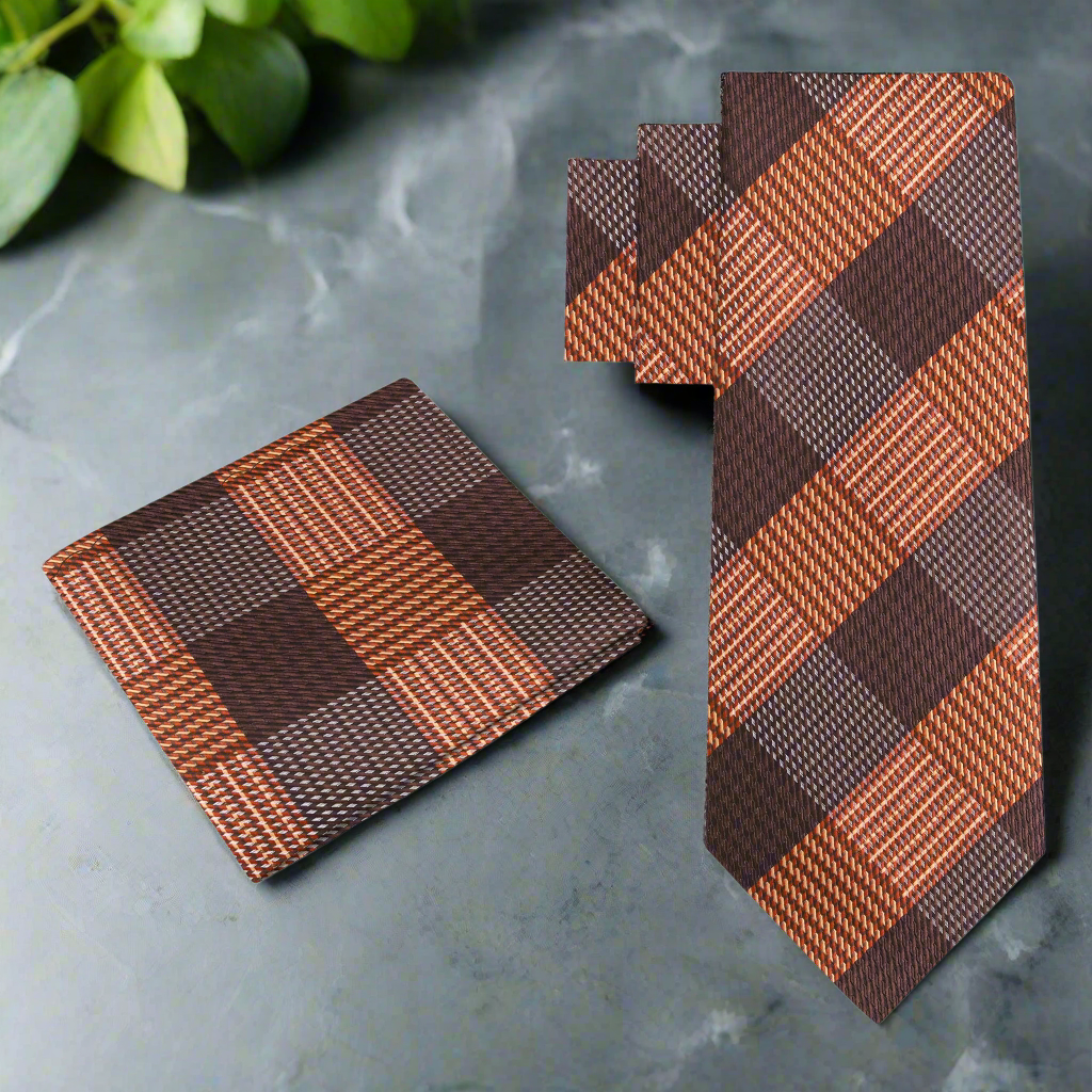 Autumn Harmony Plaid Silk Tie - Image 7