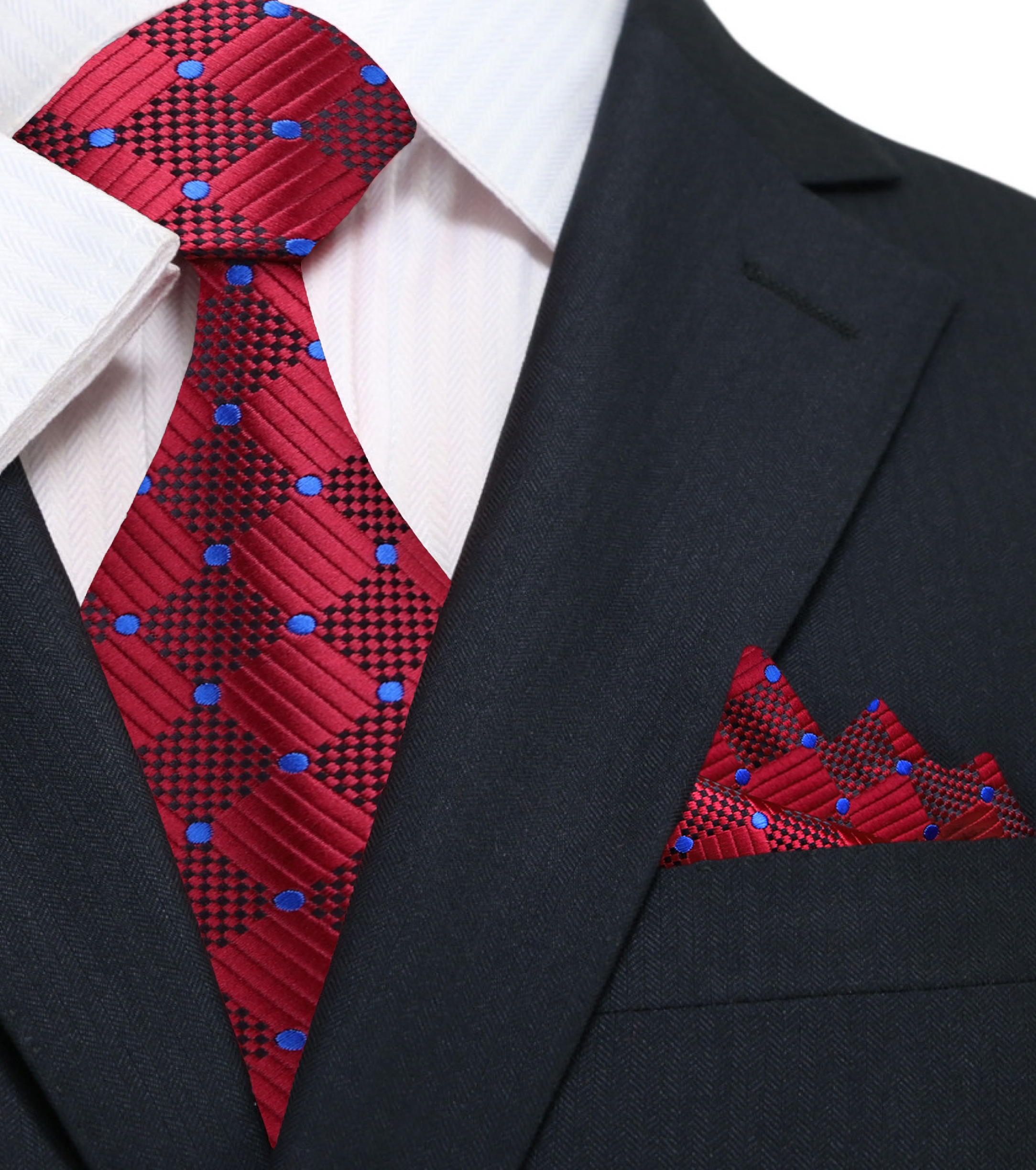 Man wearing Rothschild geometric silk tie paired with white dress shirt