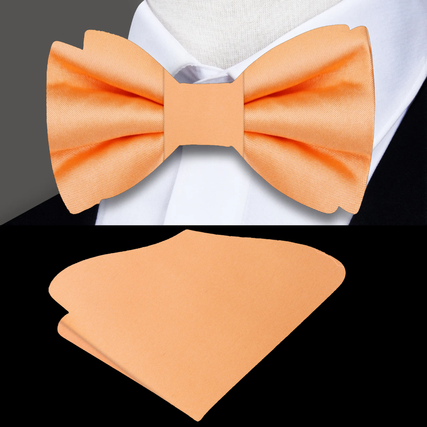 Elegant silk bow tie in soft marigold, perfect for weddings.
