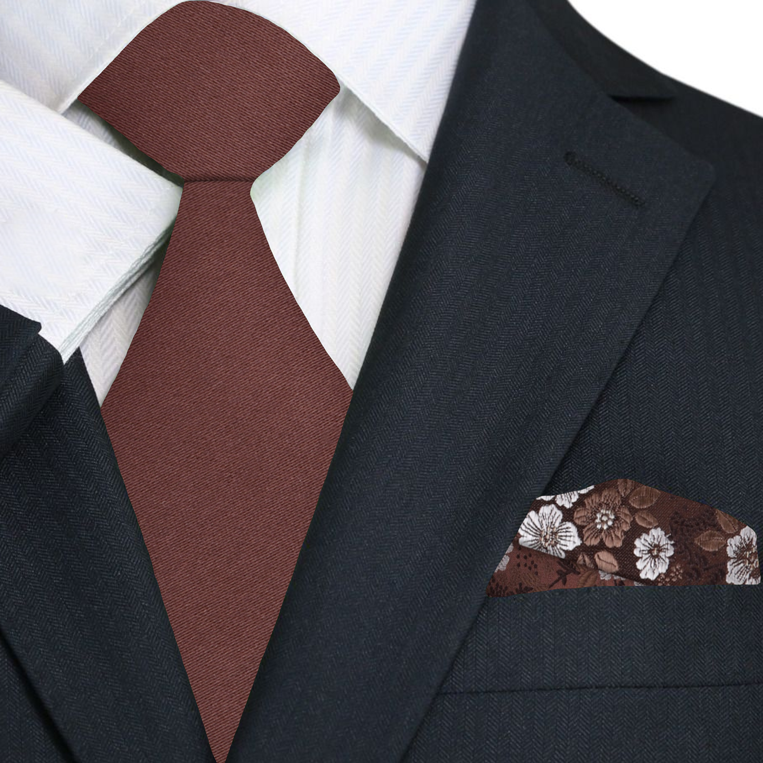 Tie and pocket square set displayed flat – great gift option for stylish men