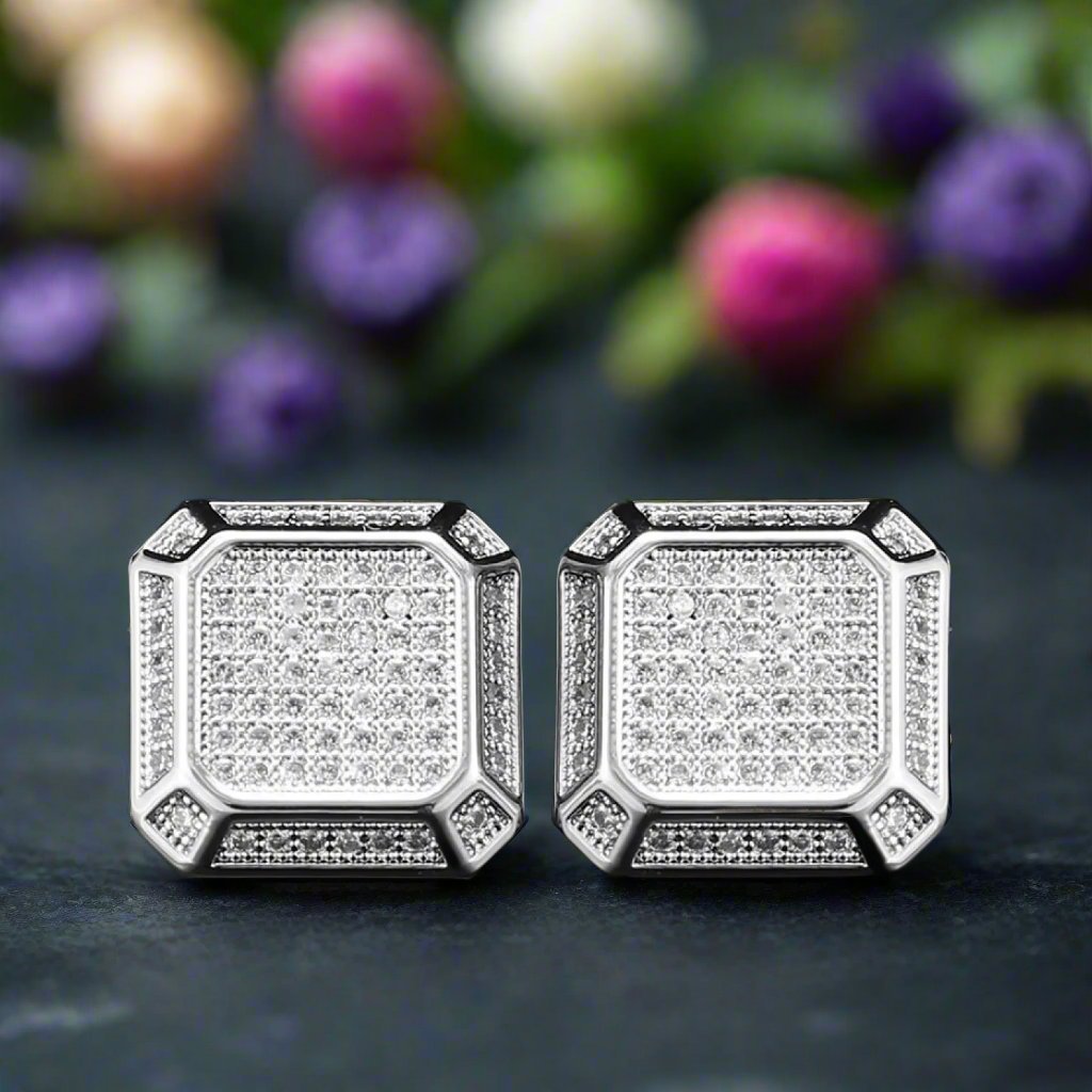 Gold square cufflinks with a polished finish ideal for weddings and formal occasions