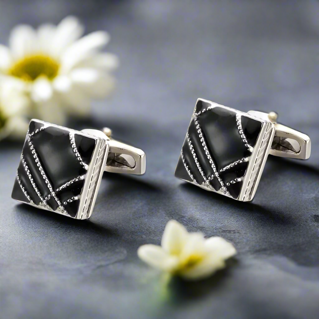 Cufflinks displayed elegantly on a formal shirt cuff