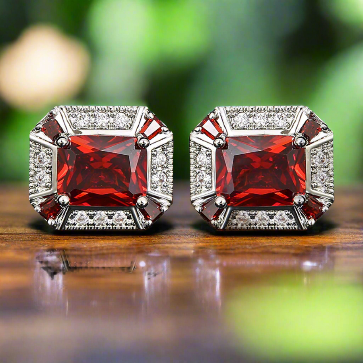 Elegant octagon luxury cufflinks with amber stones, perfect for weddings.