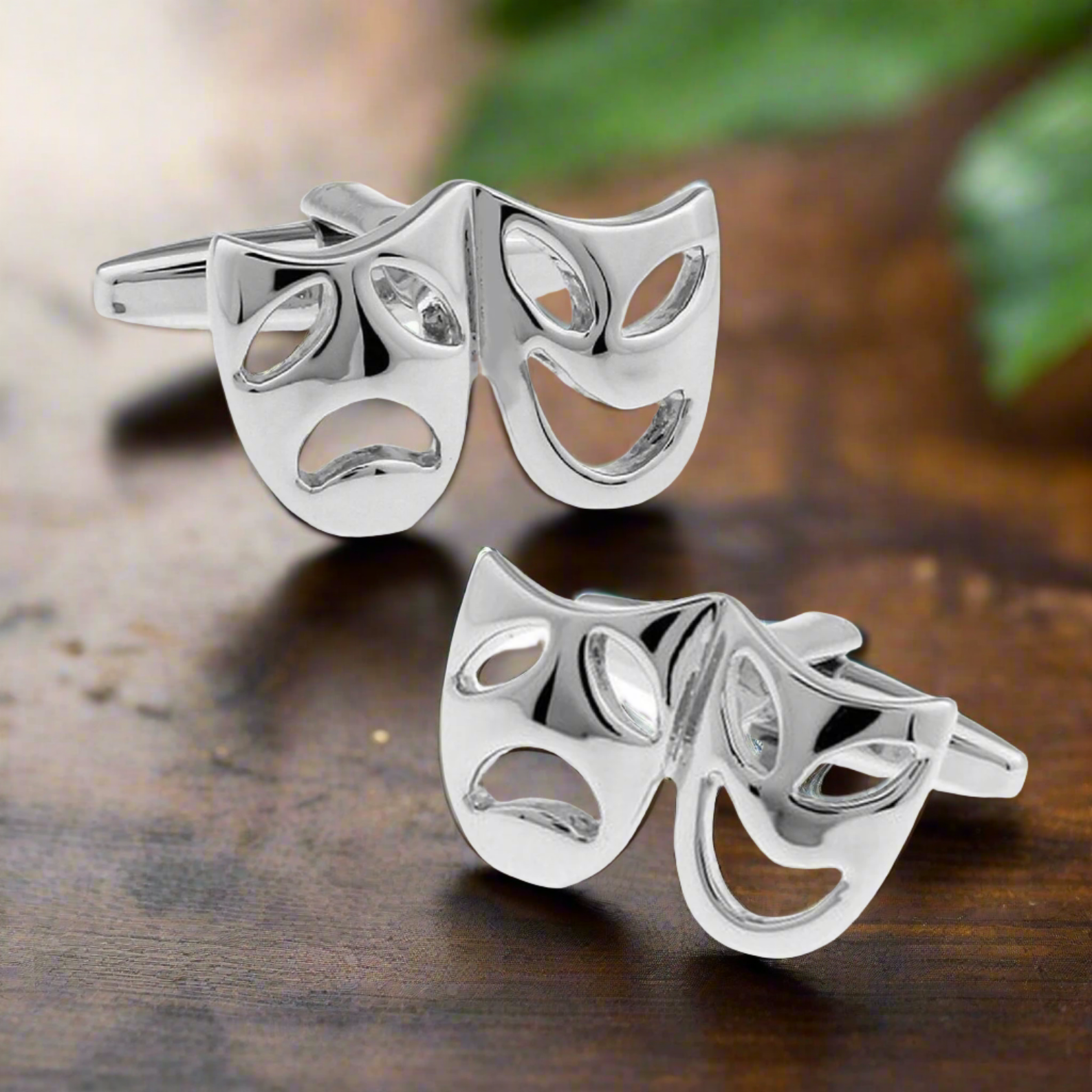 Close-up of directors clapboard cufflinks on a white dress shirt — perfect for film festivals