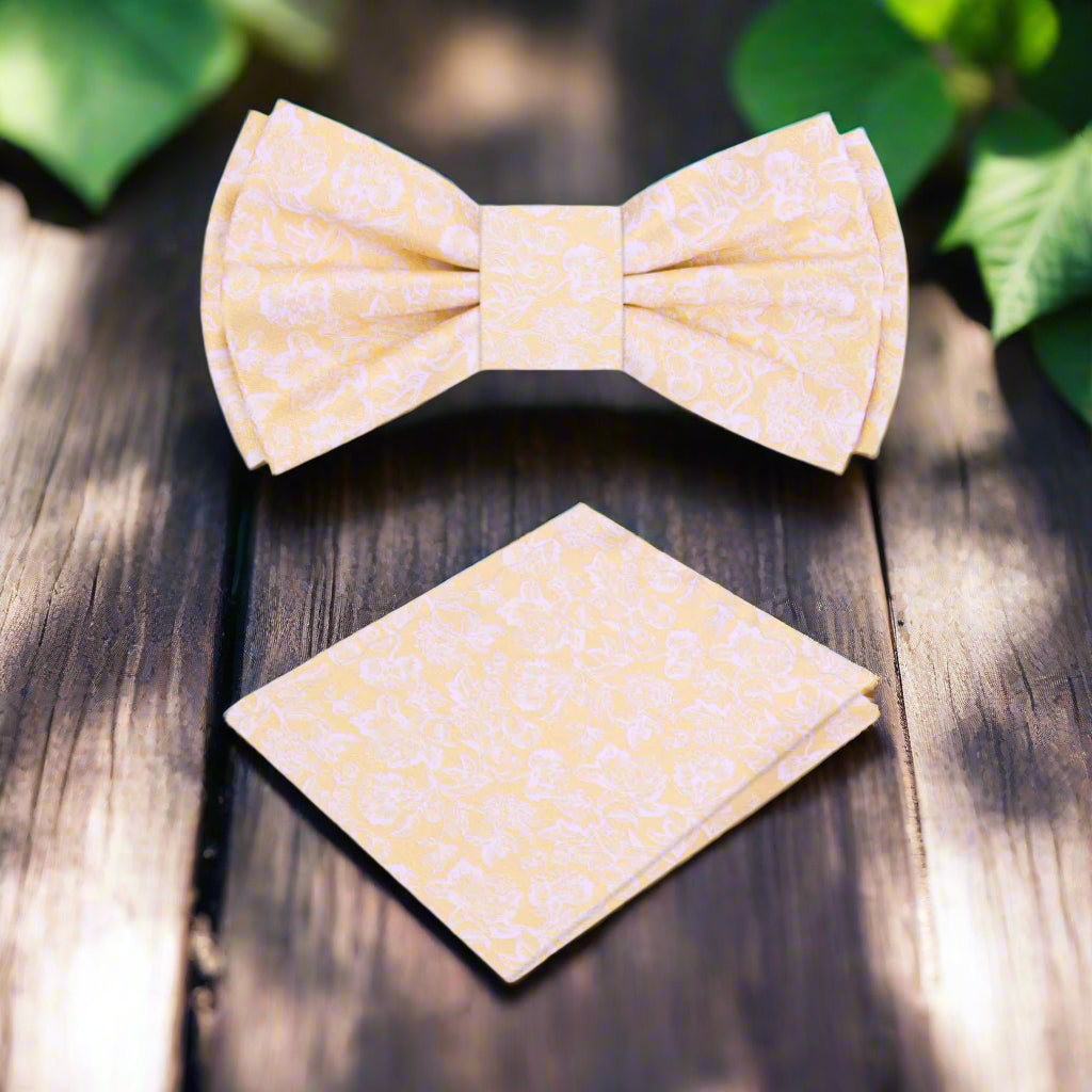 Dark pink silk bow tie with ornate pattern, ideal for formal occasions
