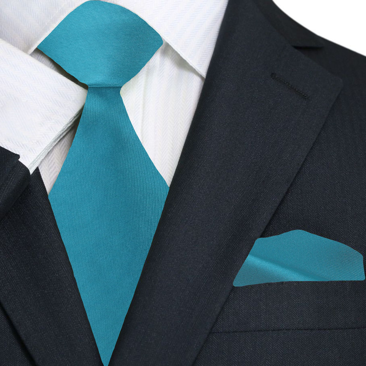 Silk necktie in vibrant blue for formal events, with a sleek shine and smooth fabric.