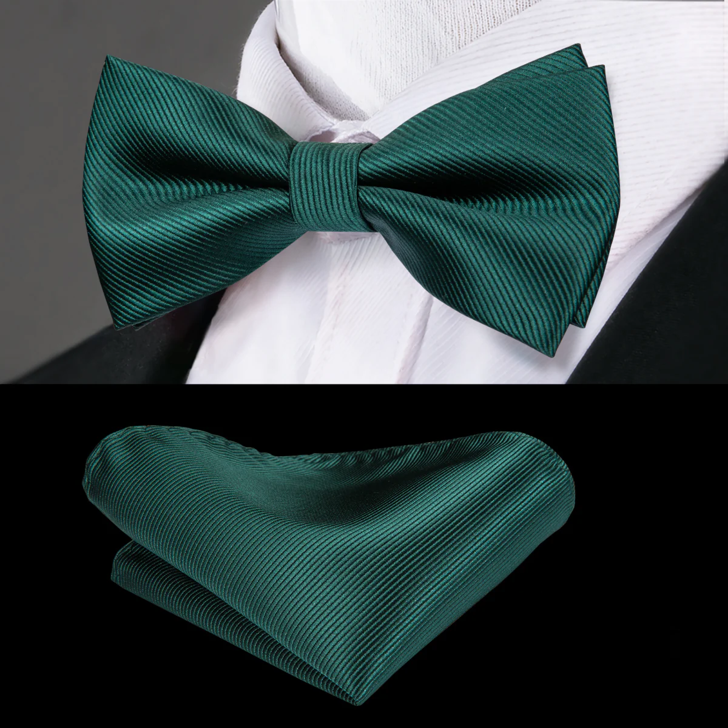 Elegant burgundy solid color bow tie paired with a crisp white shirt.