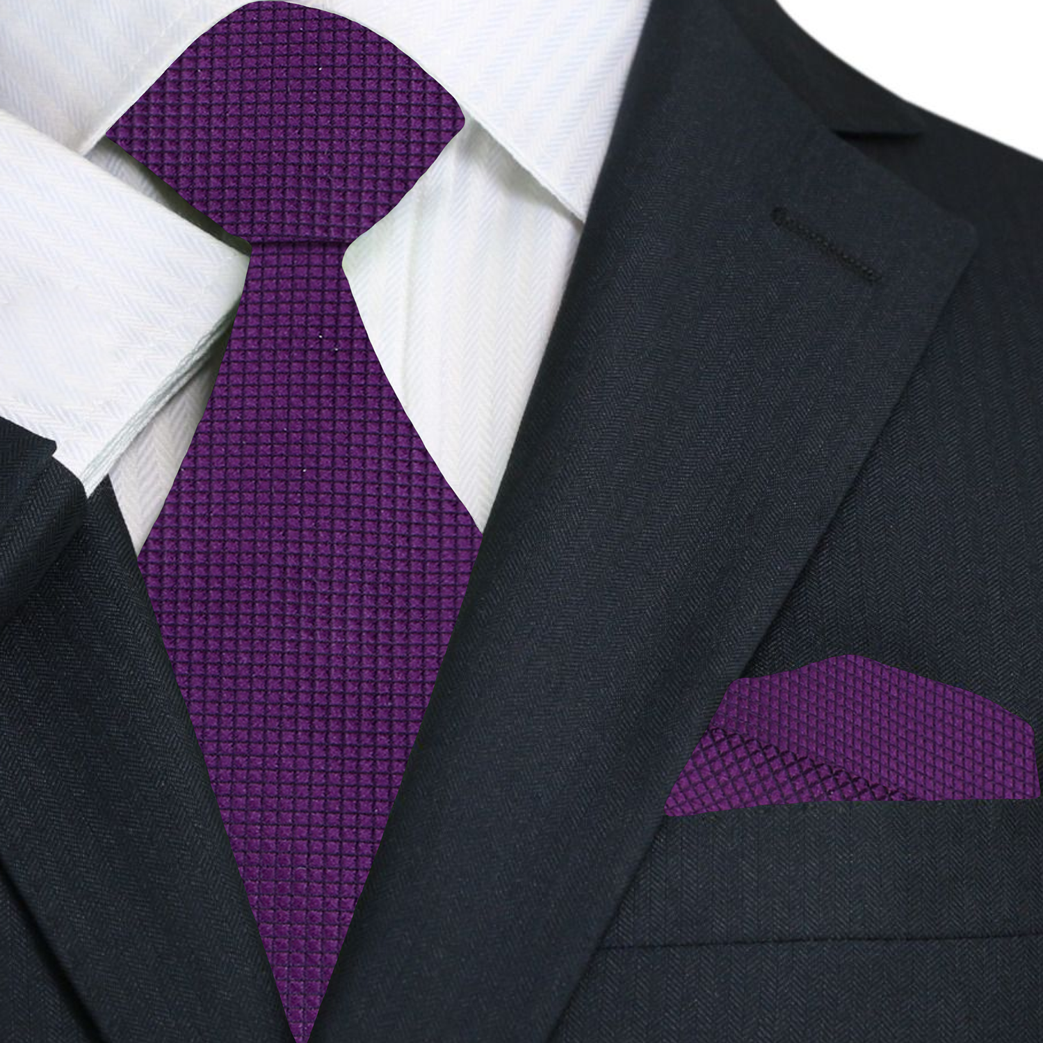 A man wearing a white dress shirt and solid red silk tie for a business or wedding event
